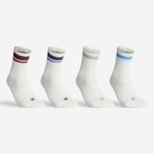 Tennissocken High 4er Pack - DKT One weiß gestreift