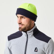 Segelmütze Damen/Herren warm winddicht 100 marineblau/neongelb