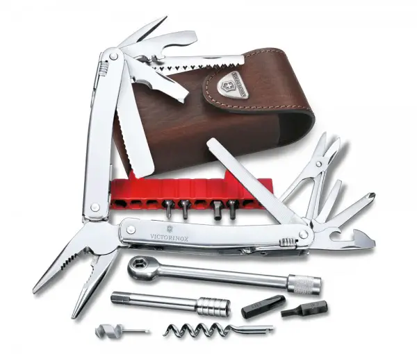 Victorinox SwissTool Spirit XC Plus Ratsche Multitool 36 Funkt. Lederetui