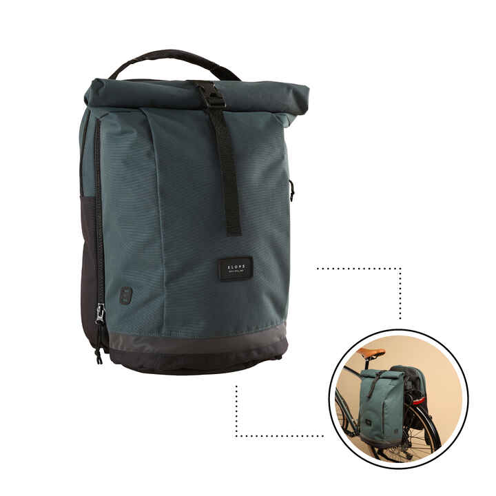 DECATHLON Doppel-Fahrradtasche Rucksack fr Gepcktrger 27Liter - Rad  Gepcktrgertaschen | OUTSIDEstories