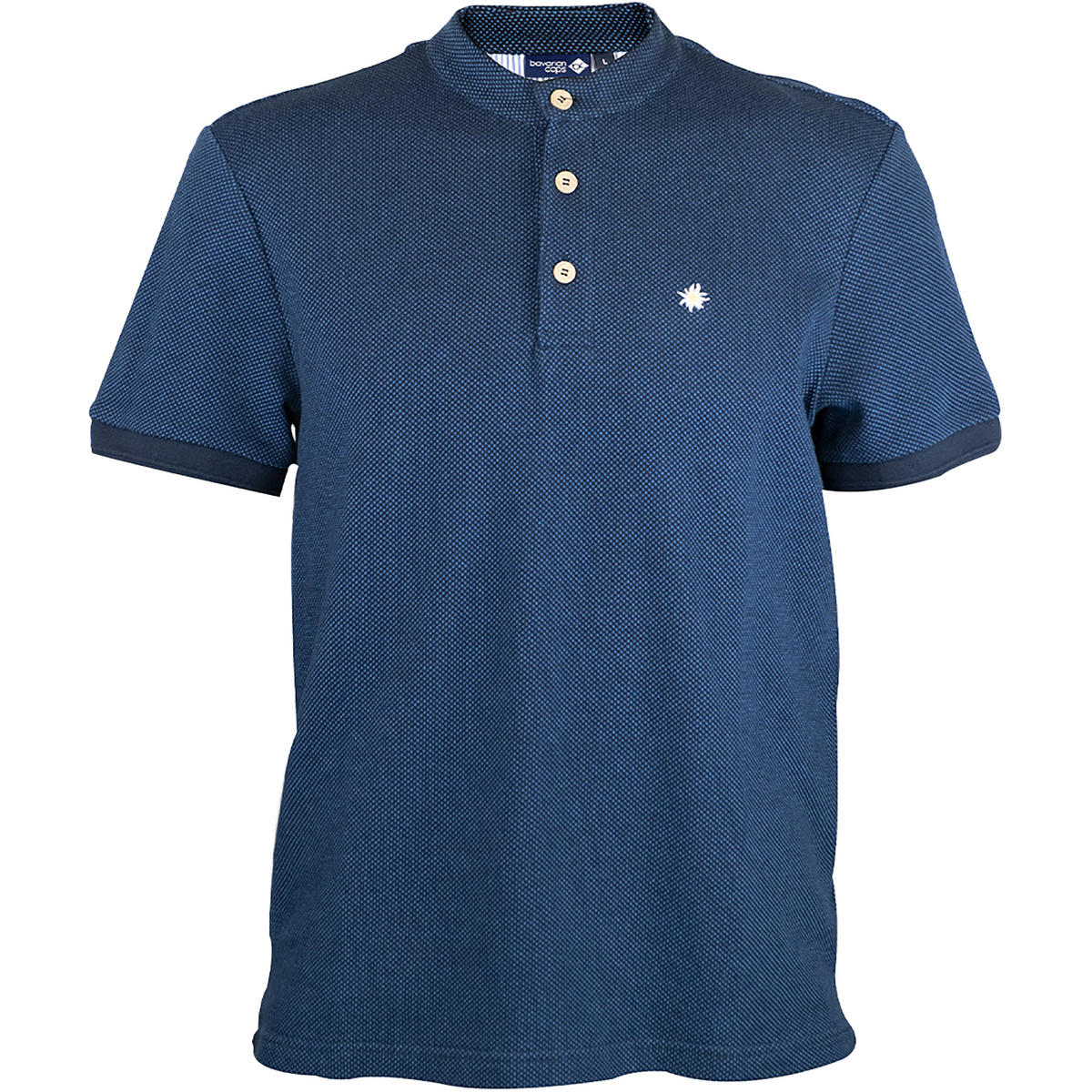Bavarian Caps Herren Edelweiß Feinstrick Polo T-Shirt