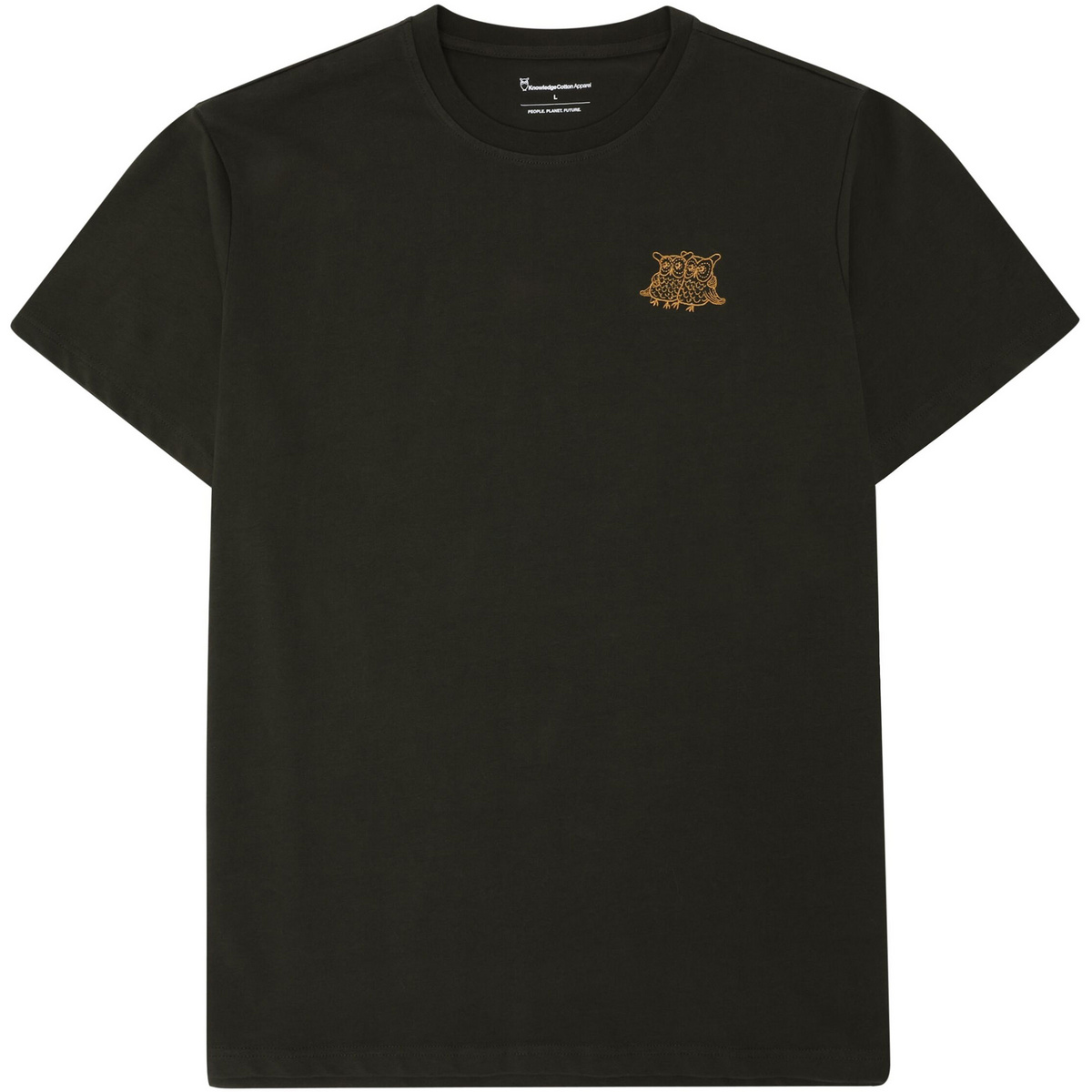 KnowledgeCotton Apparel Herren Owl Chest Embroidery T-Shirt
