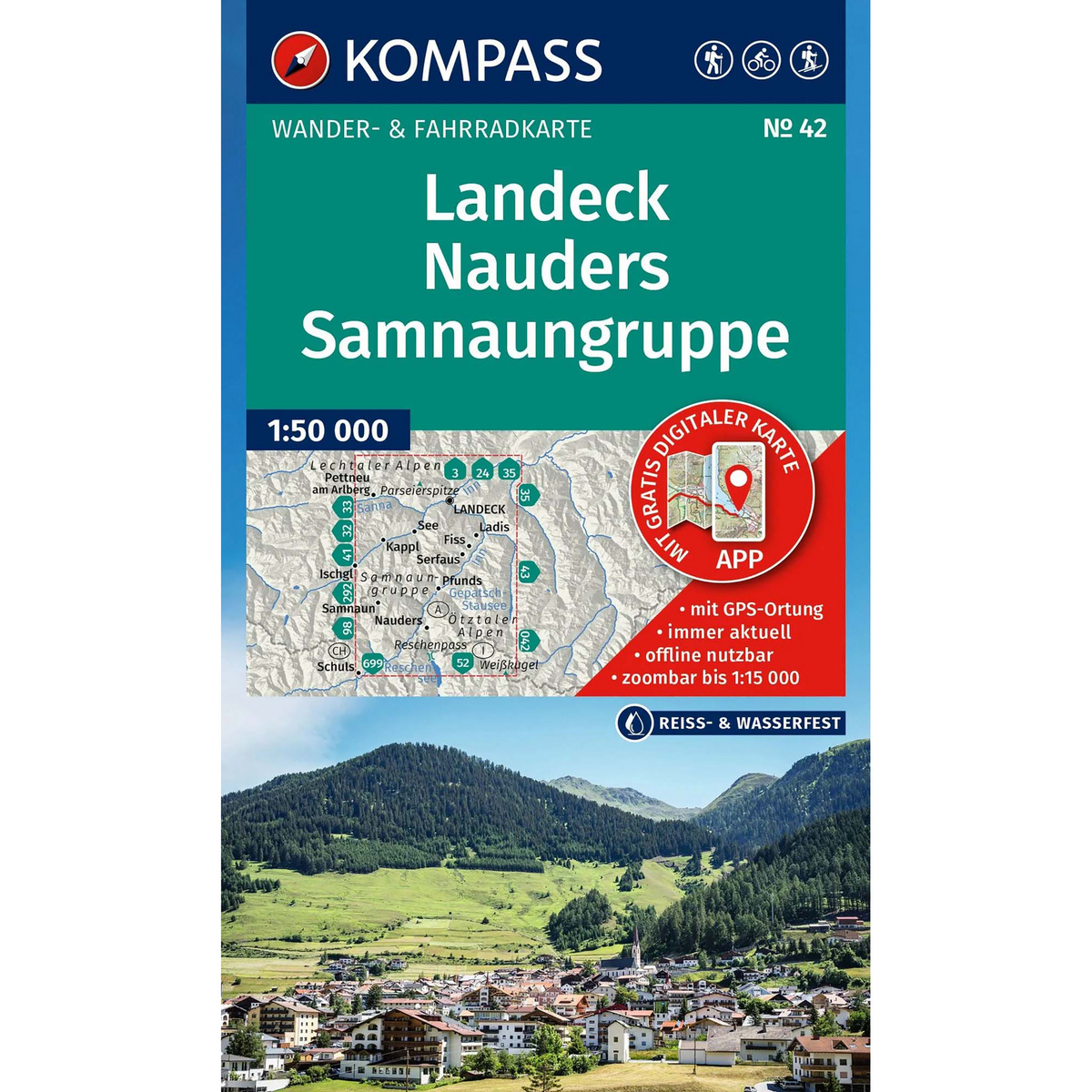 Kompass Verlag WK 42 Landeck - Nauders - Samnaungruppe