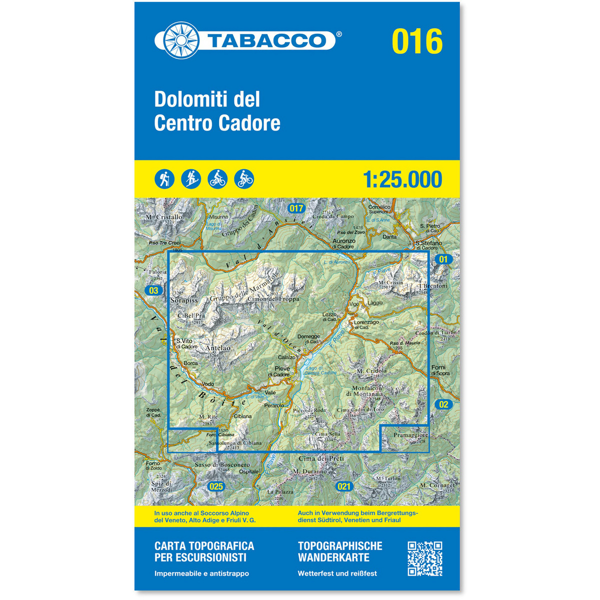 Tabacco Dolomiti del Centro Cadore 016 Wanderkarte
