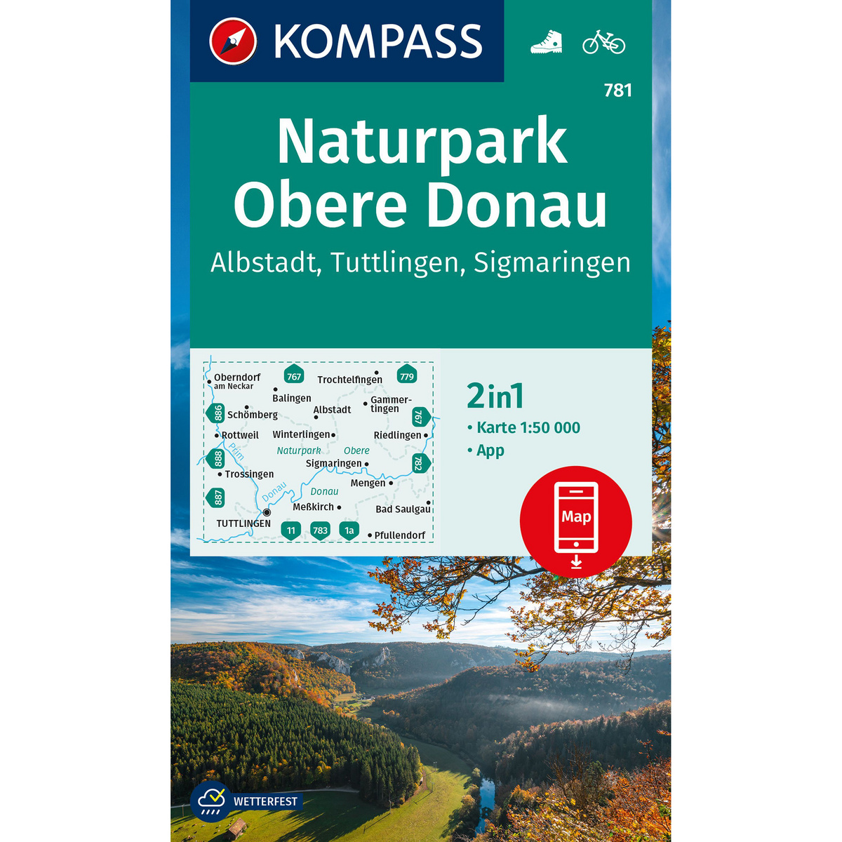 Kompass Verlag WK 781 Naturpark Obere Donau