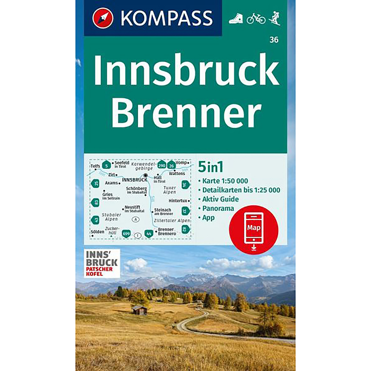 Kompass Verlag WK 36 Innsbruck - Brenner