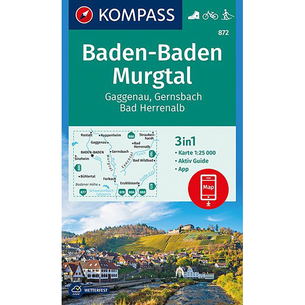 Kompass Verlag WK 872 Baden-Baden - Murgtal