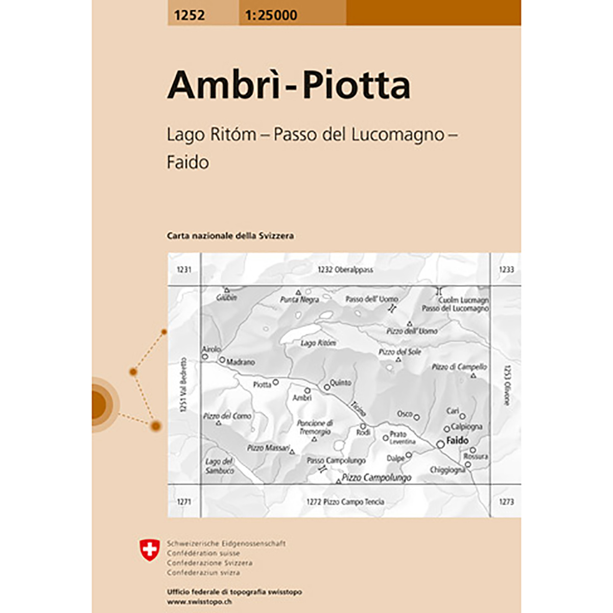 Swisstopo Ambri-Piotta 1252 Landeskarte 1:25 000