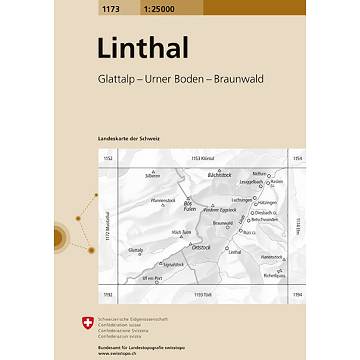 Swisstopo Linthal 1173 Landeskarte 1:25 000