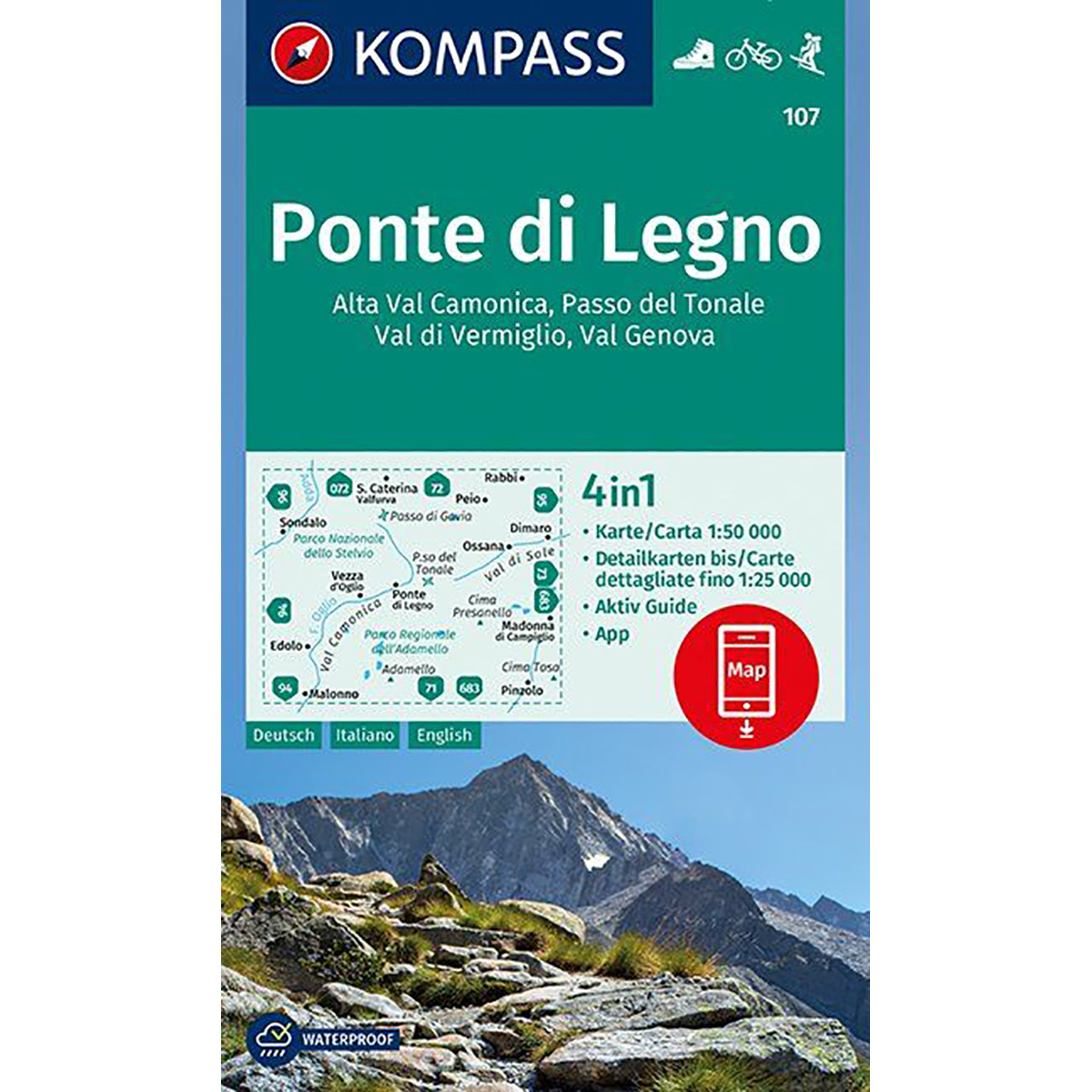 Kompass Verlag WK 107 Ponte di Legno - Alta Val Camonica