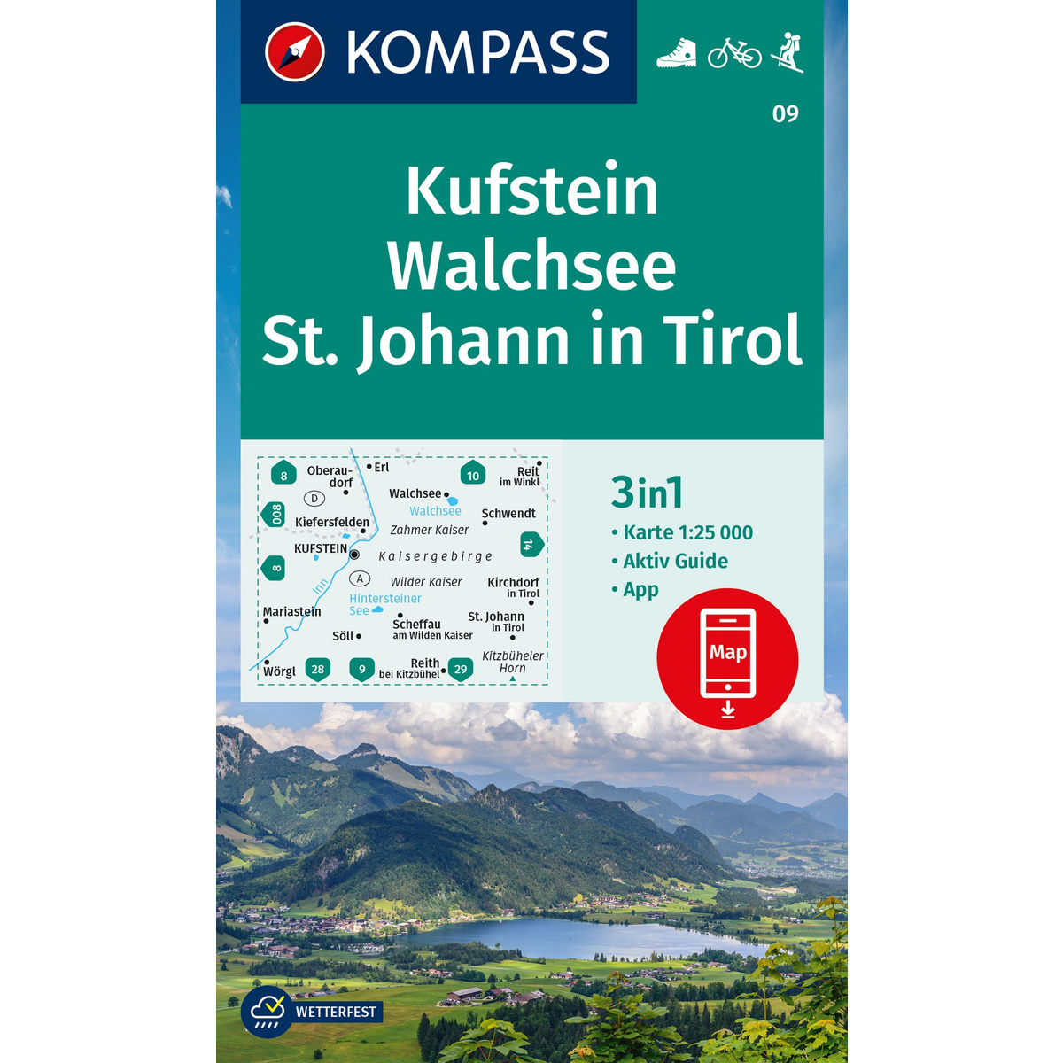 Kompass Verlag WK 09 Kufstein - Walchsee - St. Johann in T.