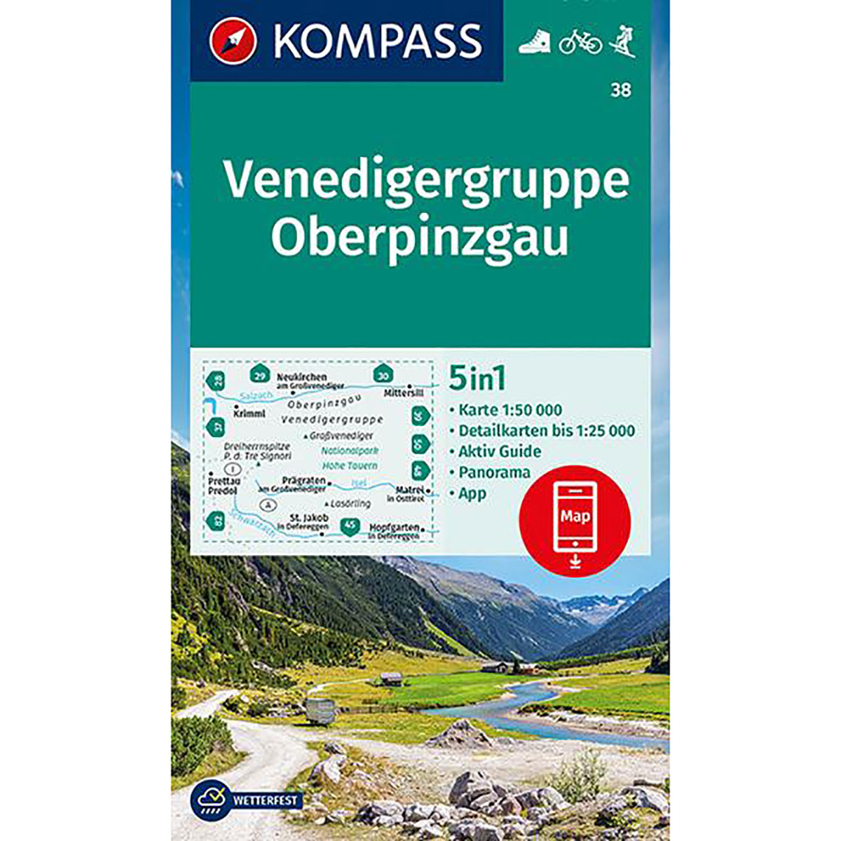 Kompass Verlag WK 38 Venedigergruppe - Oberpinzgau