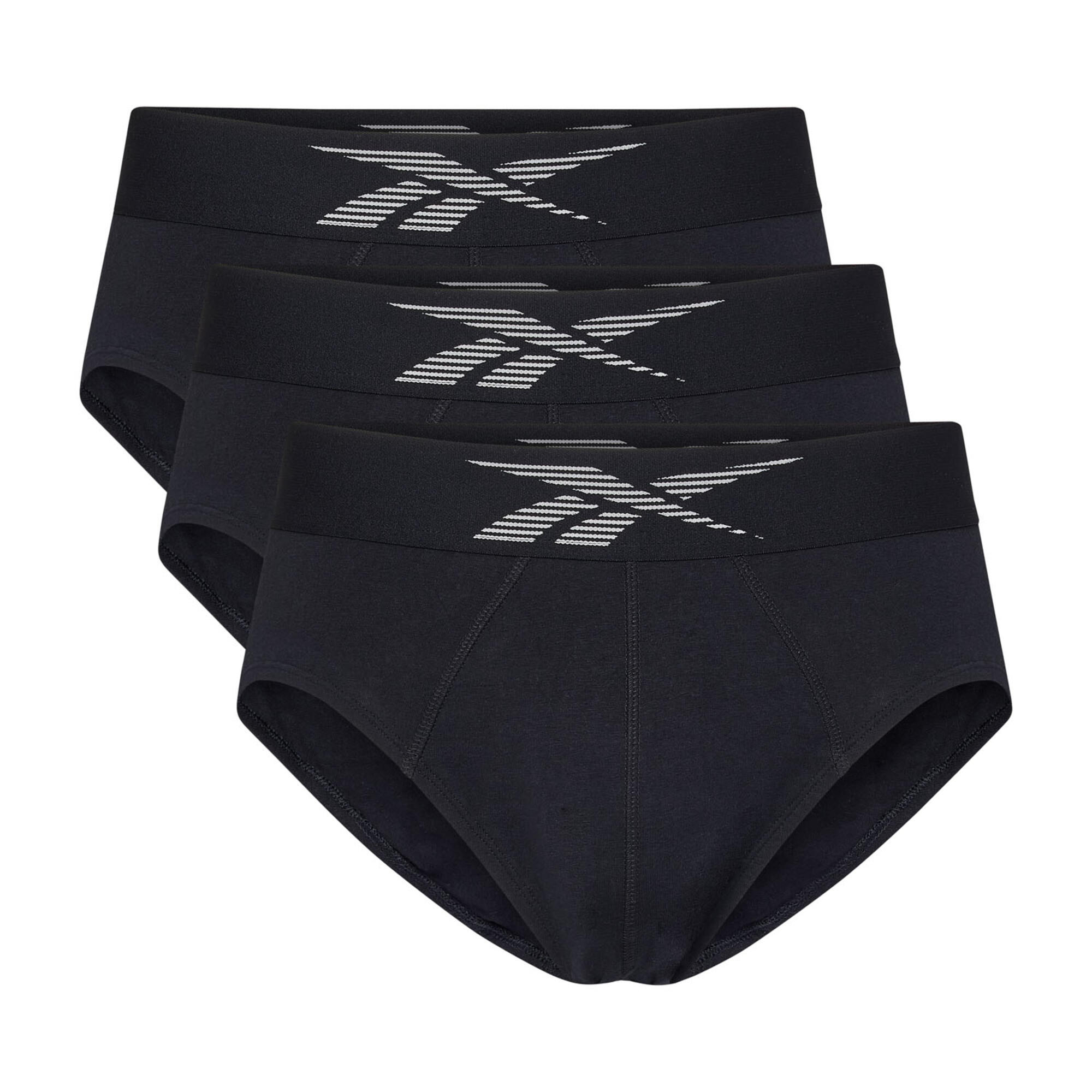 Sportslips Herren Baumwolle 3er-Pack - schwarz