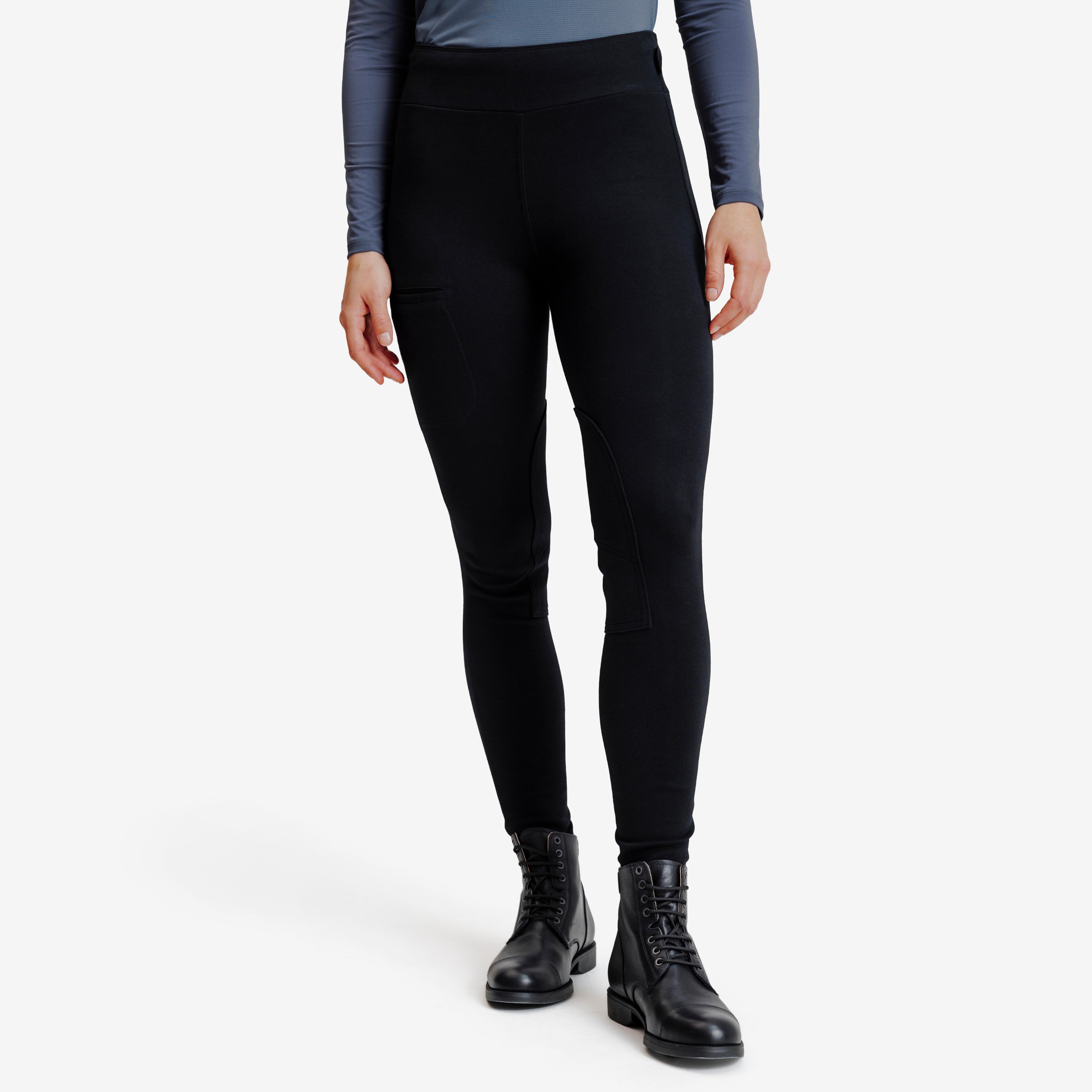 Reitleggings 100 Damen schwarz