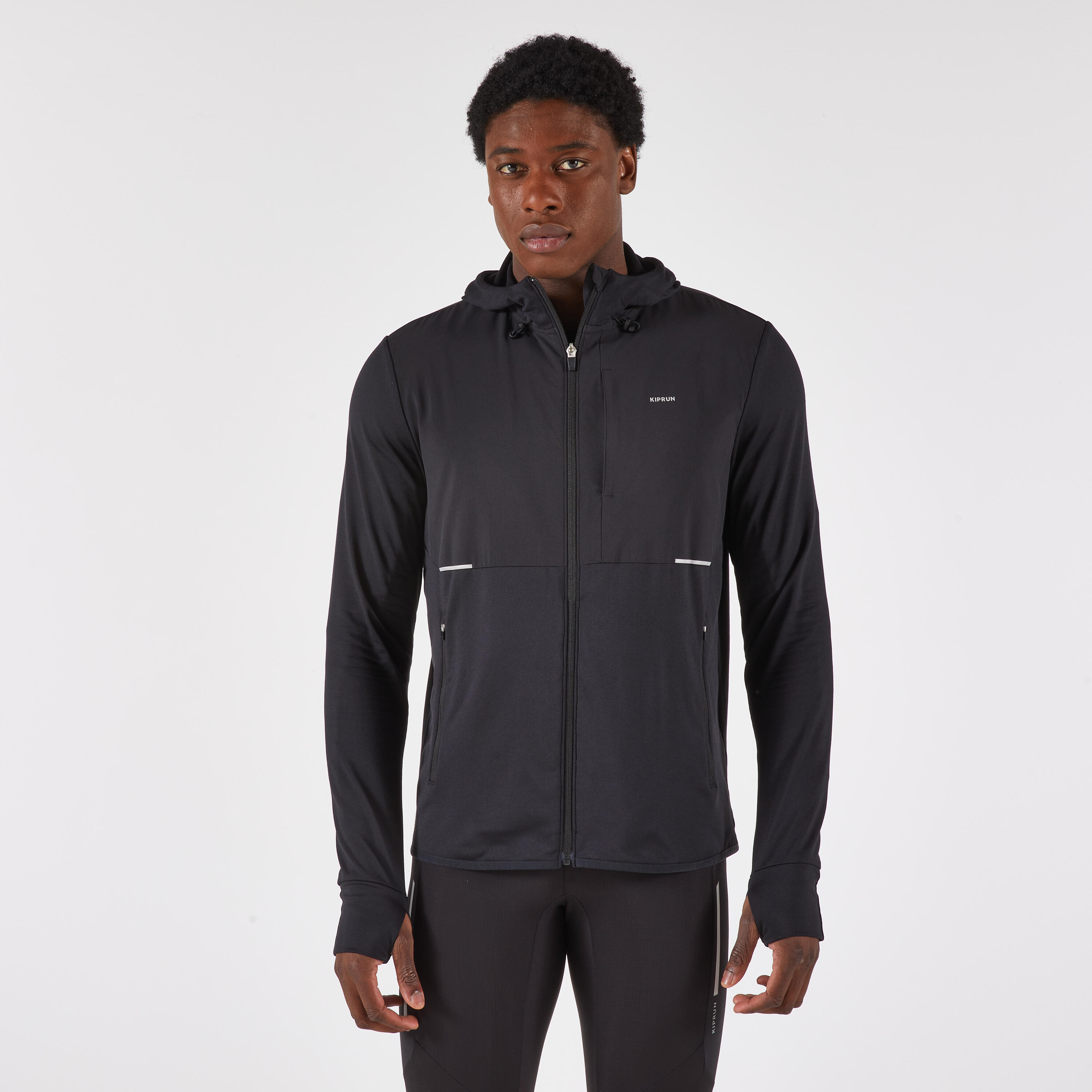 Laufjacke Herren Winter - Run 100 Warm schwarz
