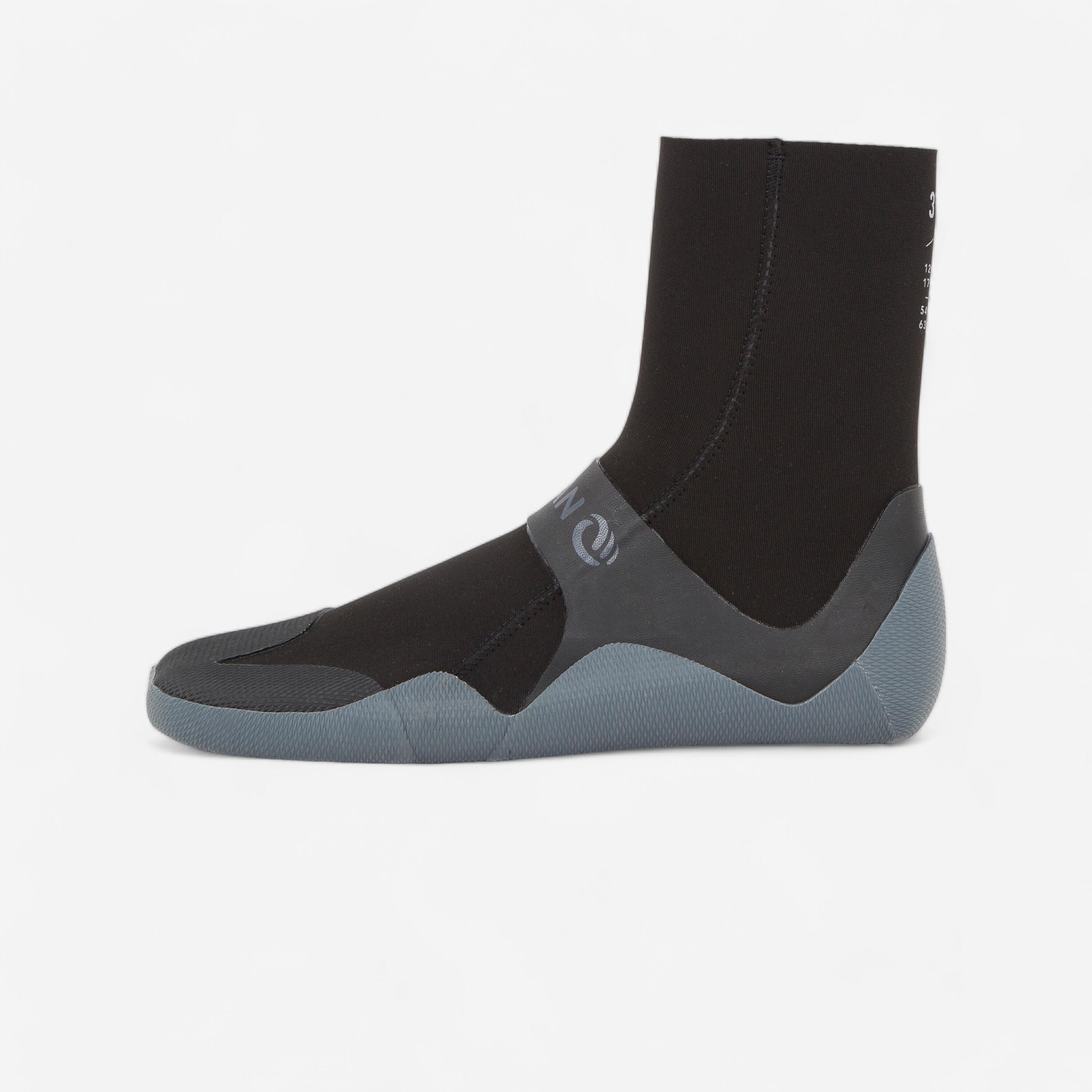 Neoprenschuhe Surfen 500 Neopren 3mm schwarz