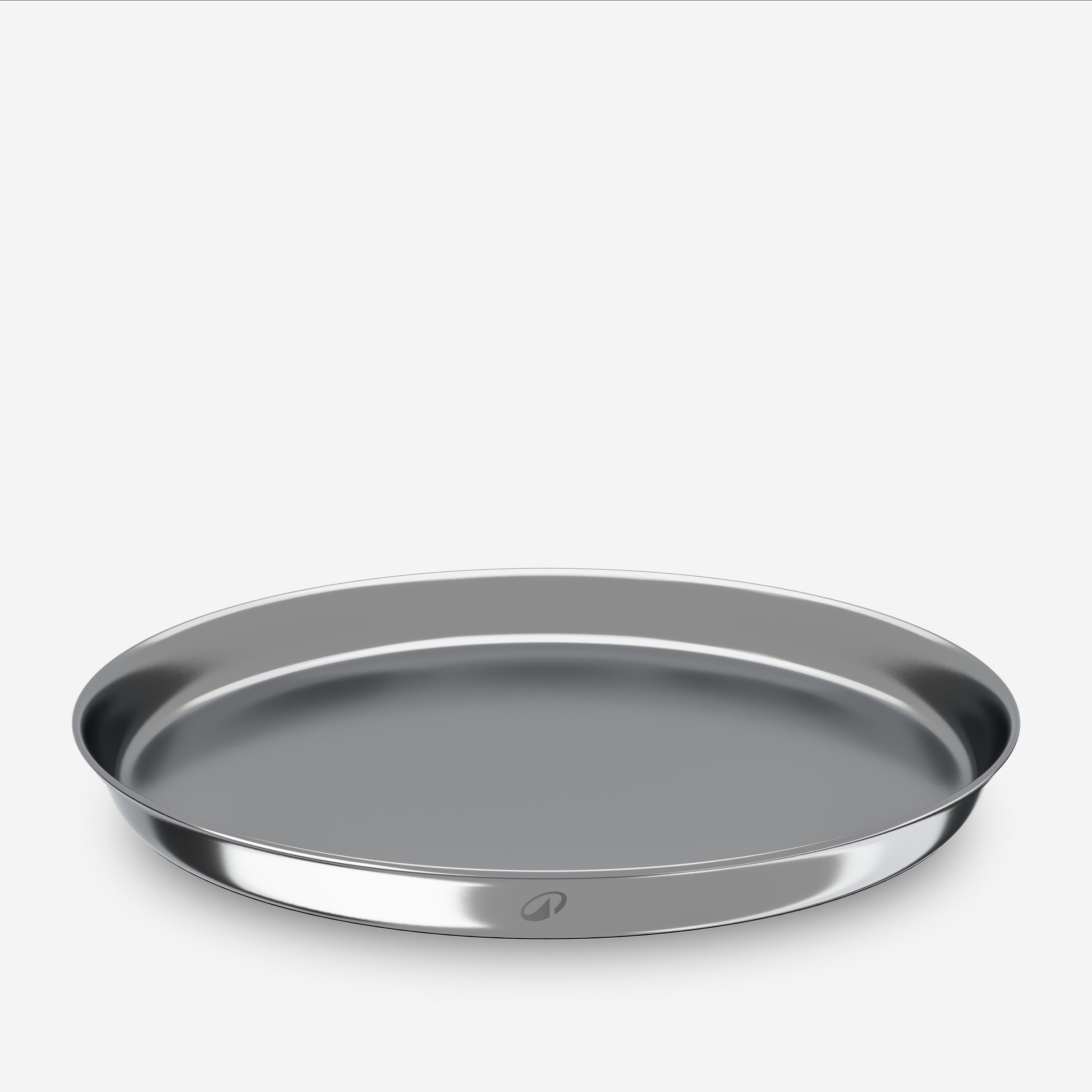 Teller Edelstahl Camping - Größe XL Ø 23 cm