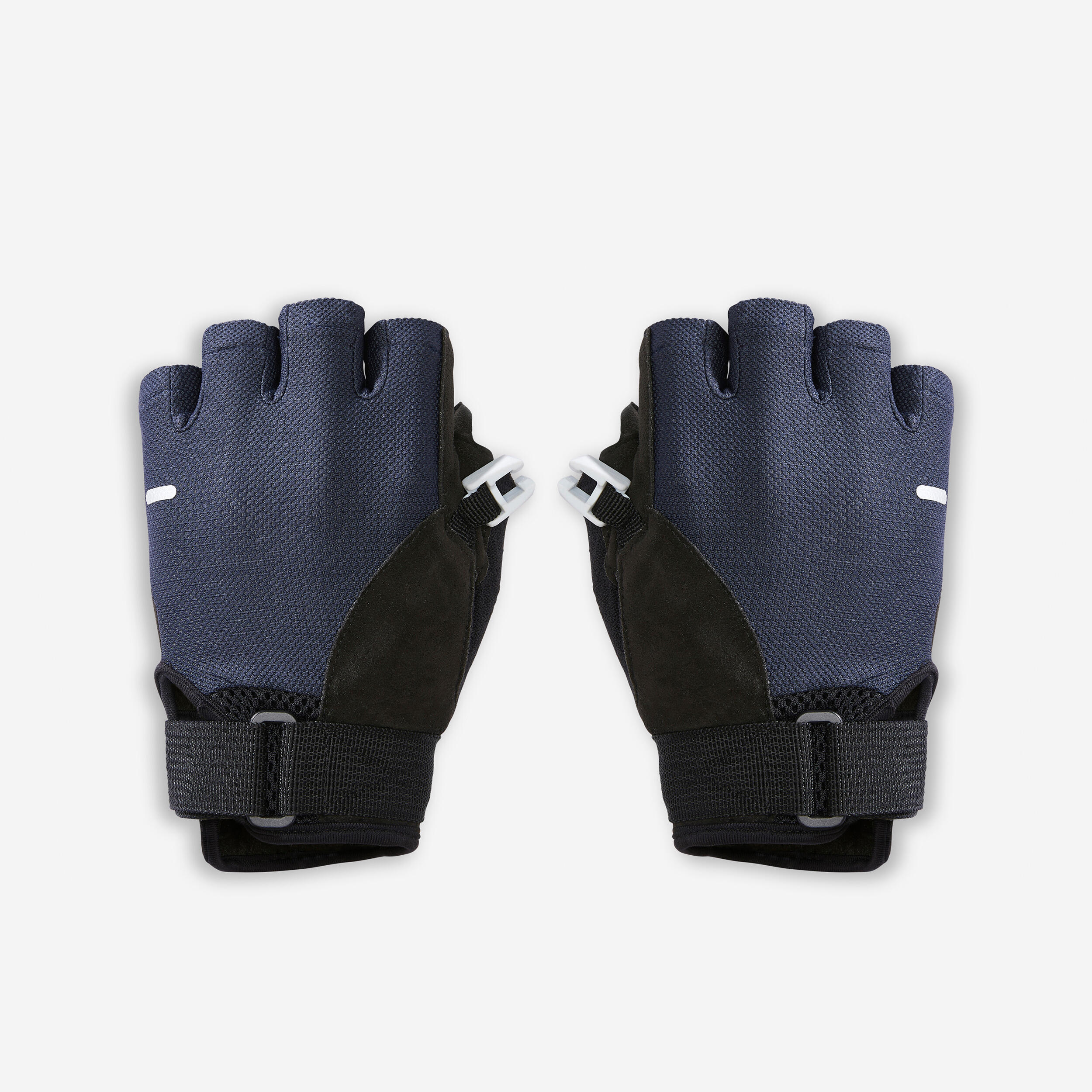 Nordic Walking Halbhandschuhe für Stöcke - blau/schwarz