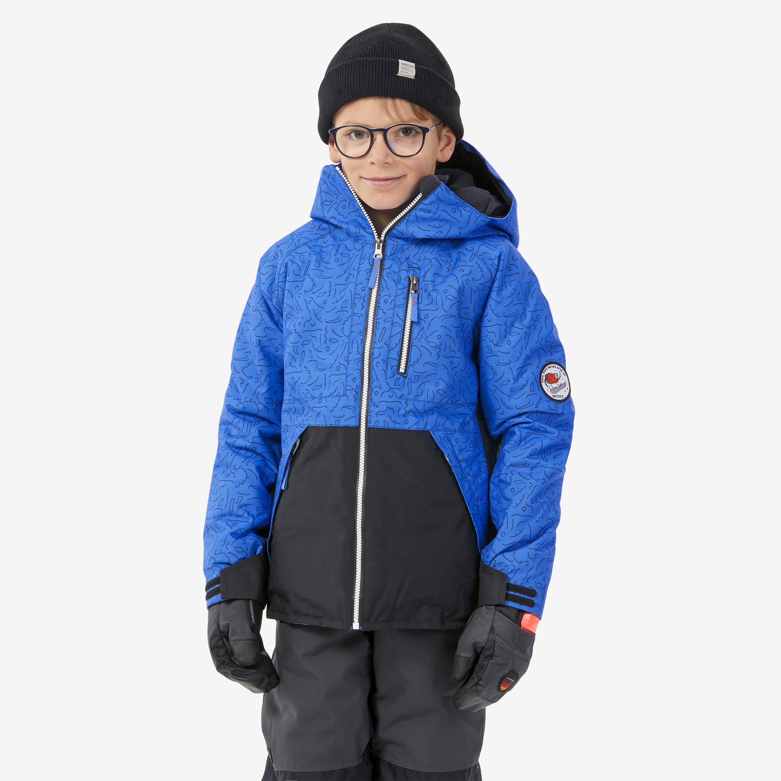 Snowboardjacke Kinder 6 – 10 Jahre Ziprotec - SNB 500 blau