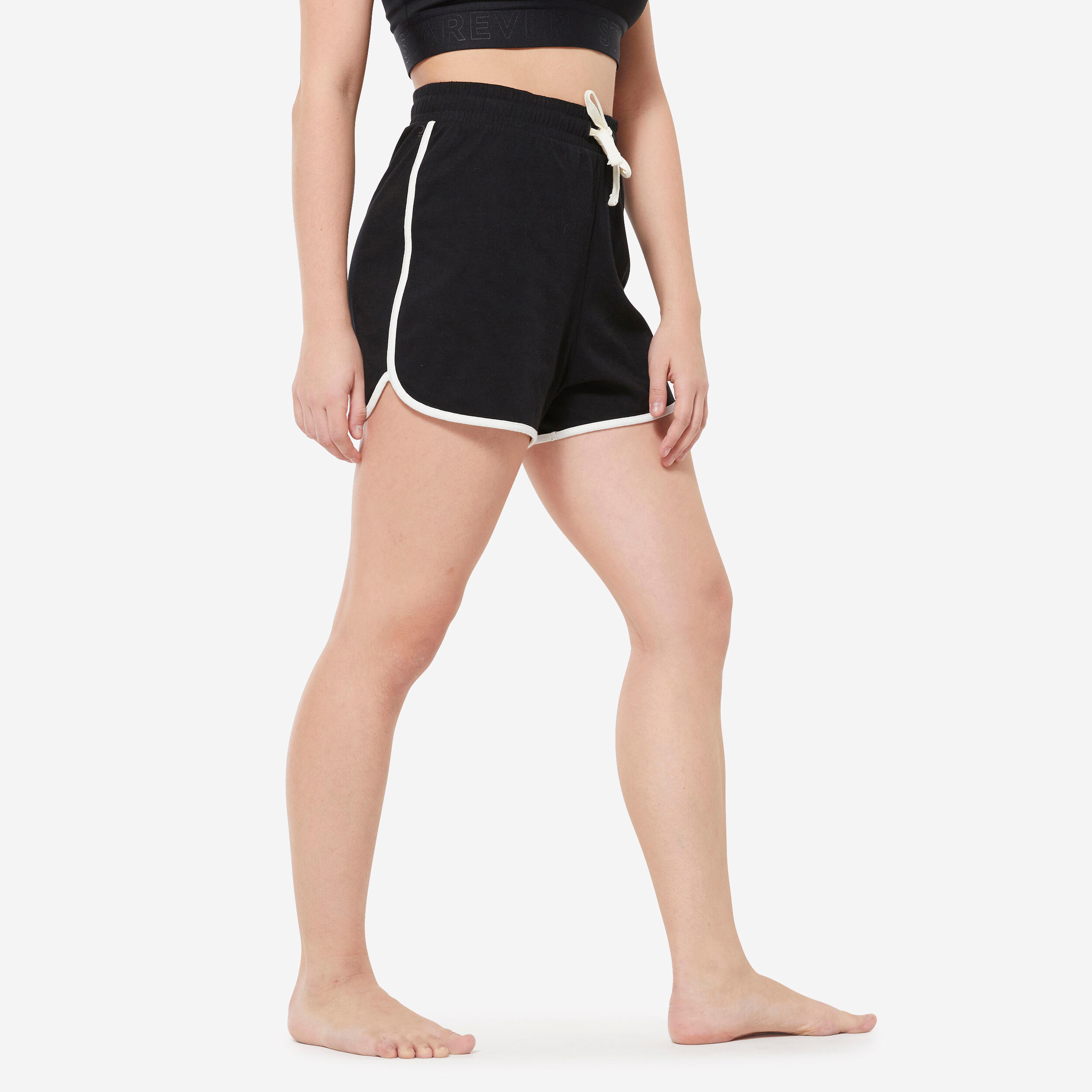 Tanzshorts Damen Modern Dance hoher Taillenbund ‒ schwarz