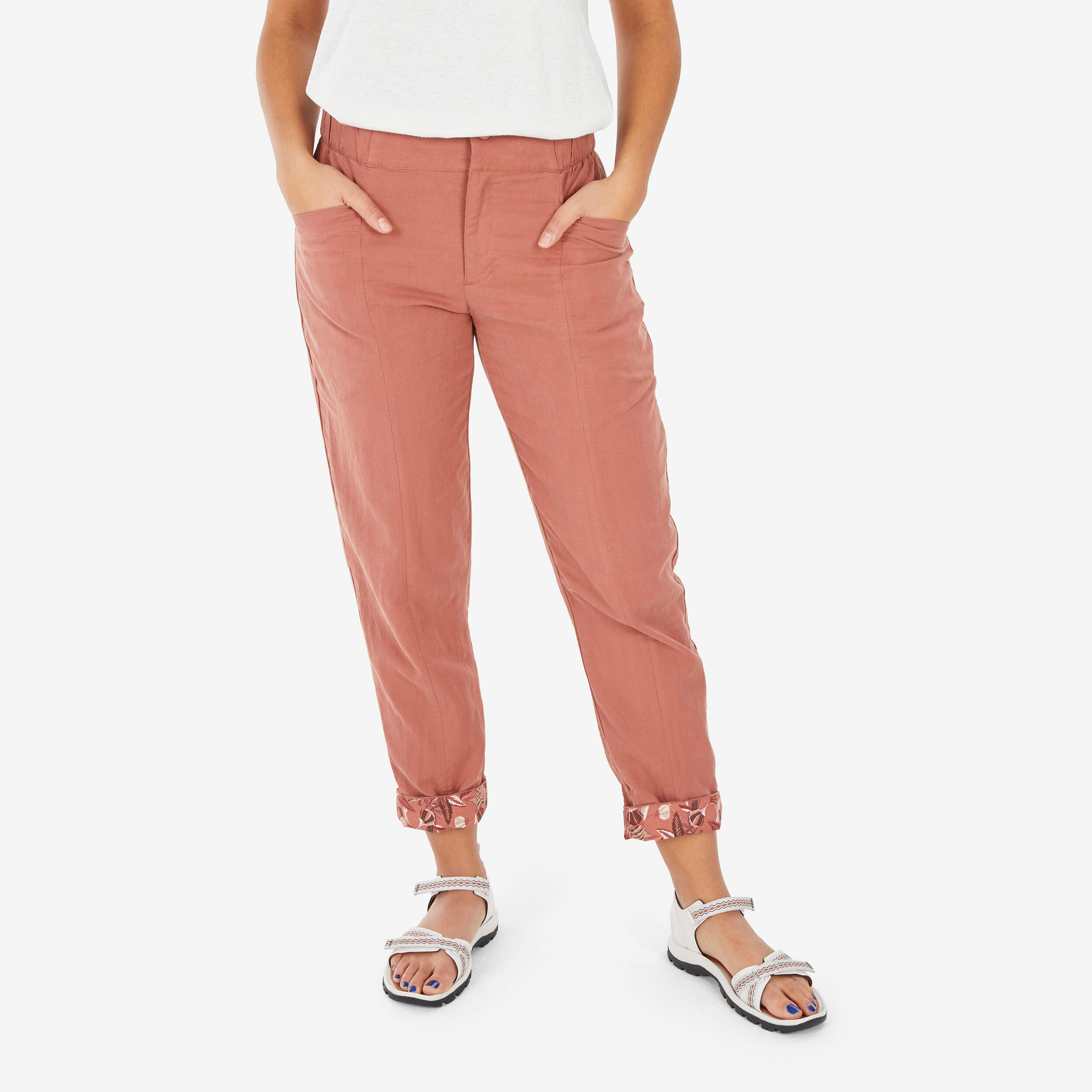 Damen Leinen Wandern Wanderhose - NH500