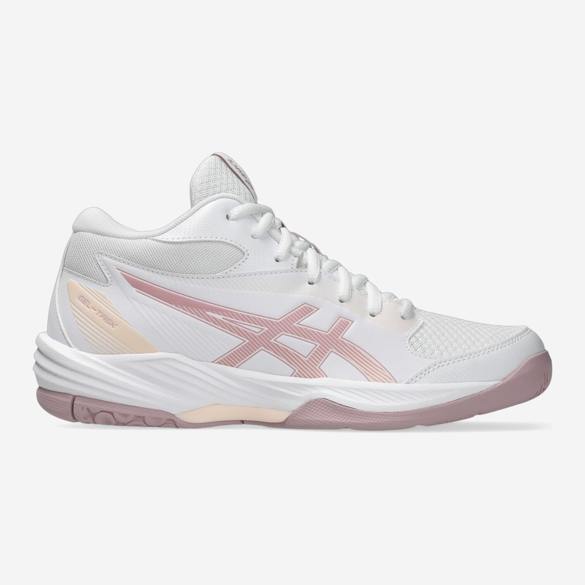 Damen Volleyballschuhe Mid - ASICS Gel Task MT4 weiß/rosa