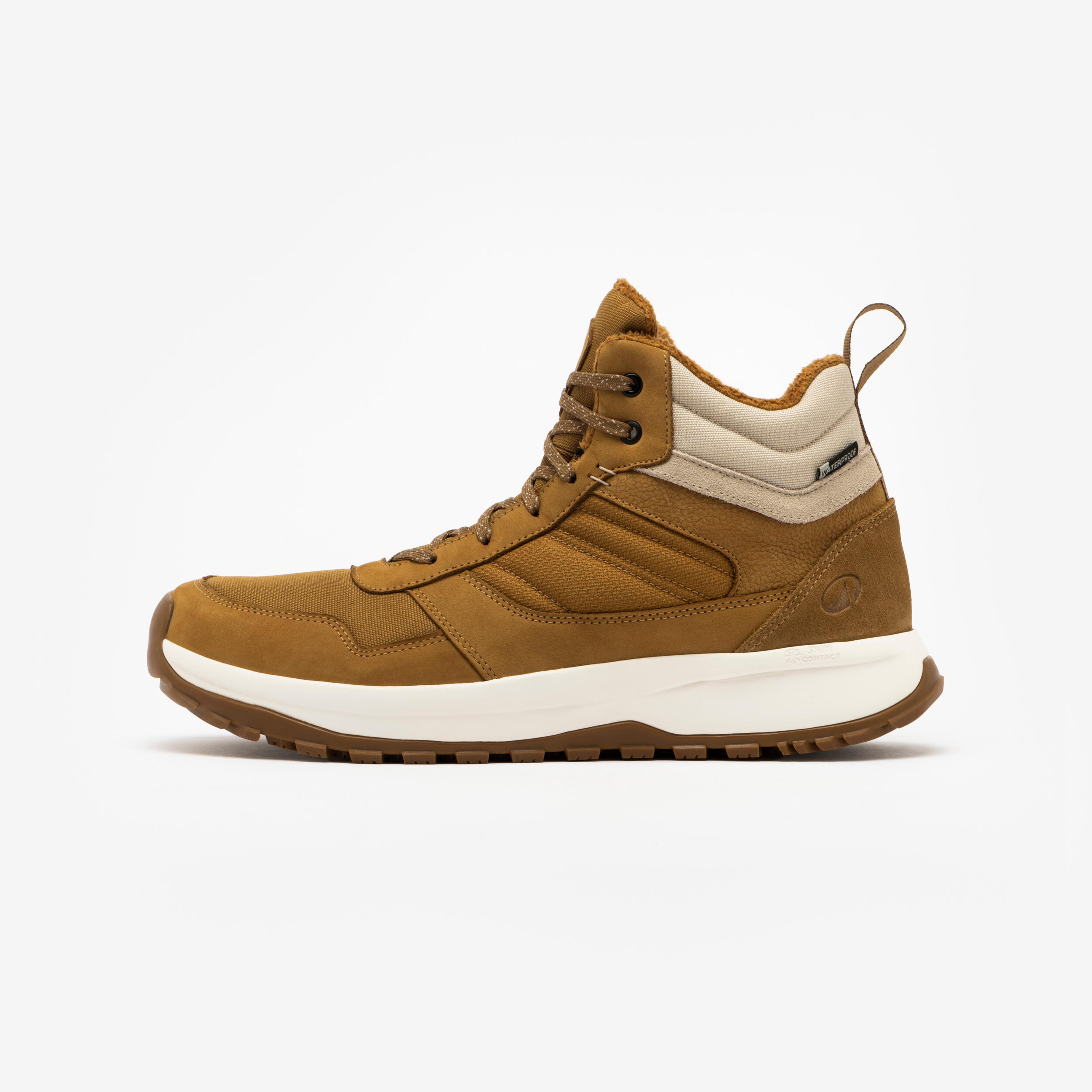 Wanderschuhe Herren halbhoch warm Leder - NH500 Hybrid braun