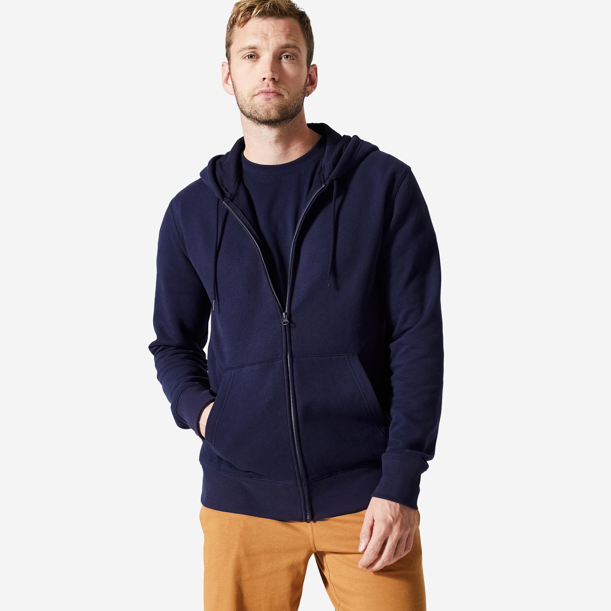 Kapuzenjacke Herren Baumwollgewebe - schwarzblau