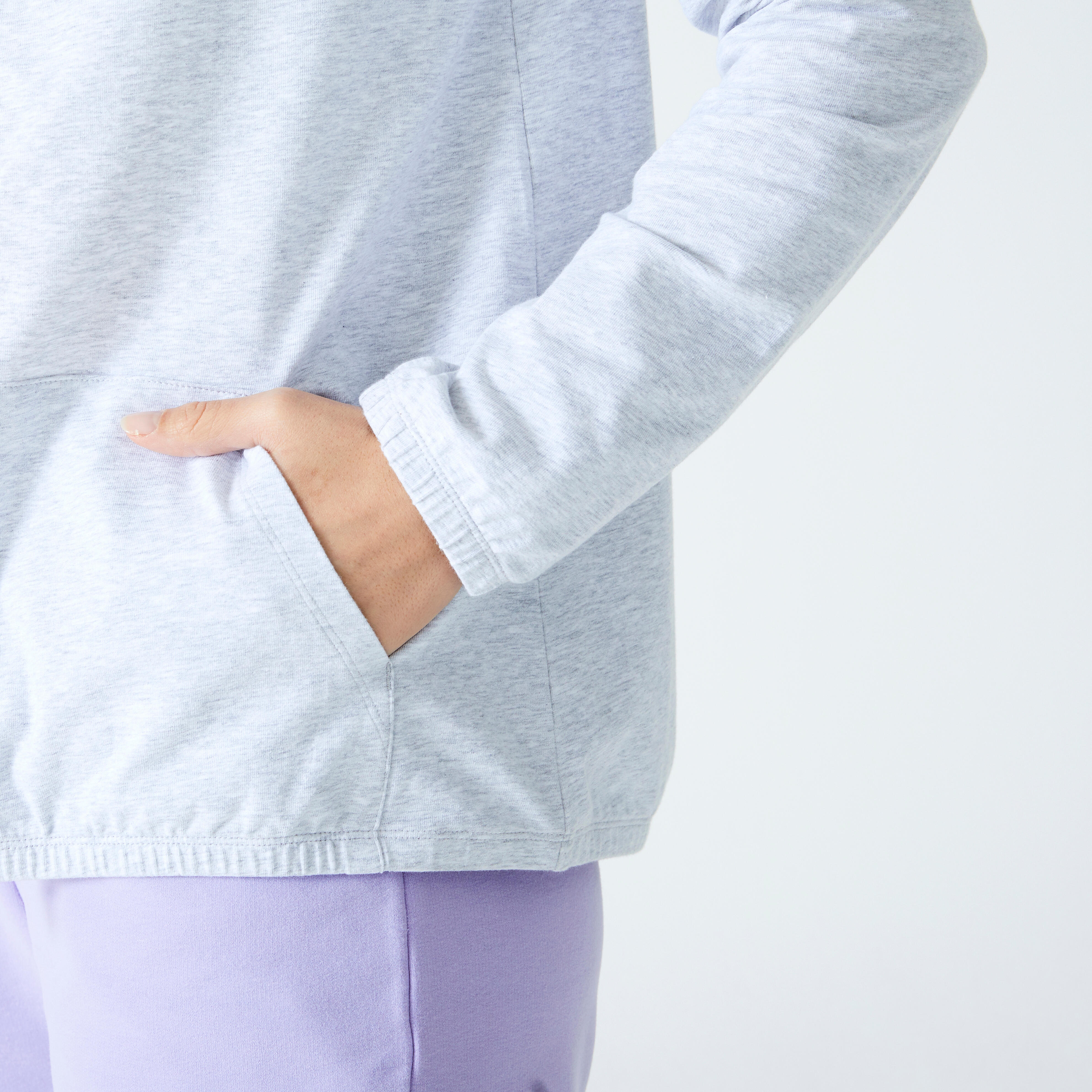 Trainingsjacke mit Kapuze Damen - 100 hellgrau