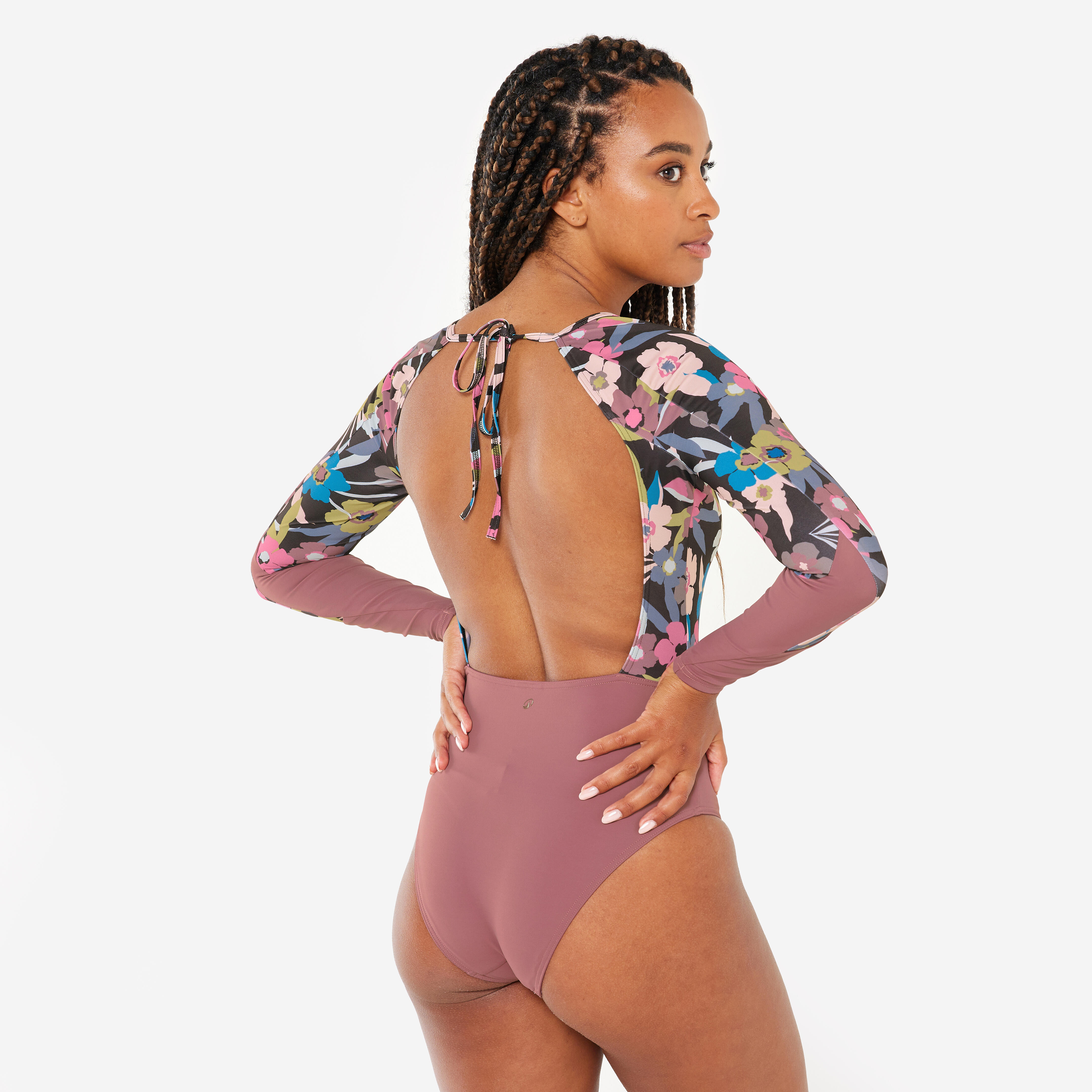 Badeanzug Surfen Damen langarm Mary Azalea violett geblümt