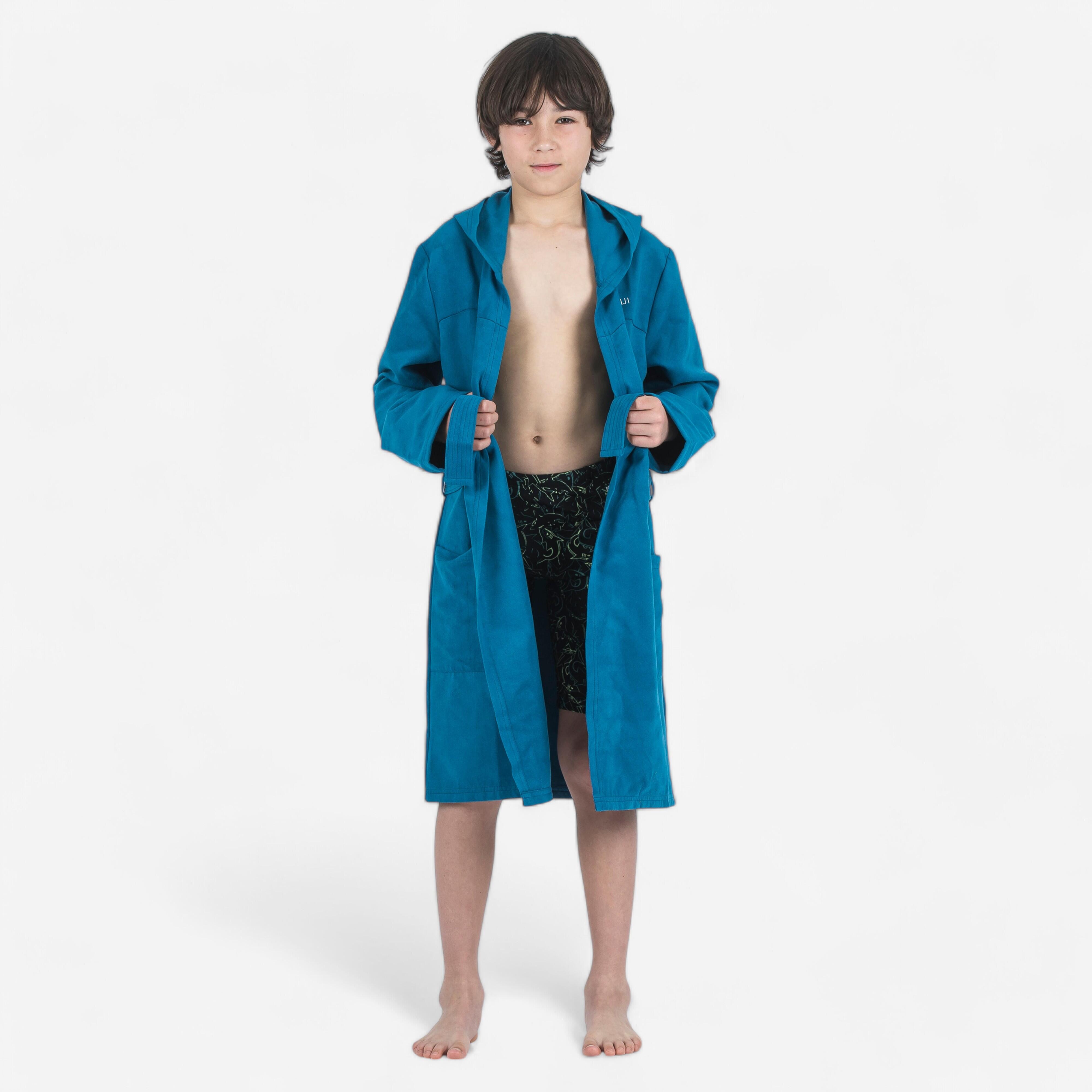 Bademantel Mikrofaser Kinder - dunkelblau