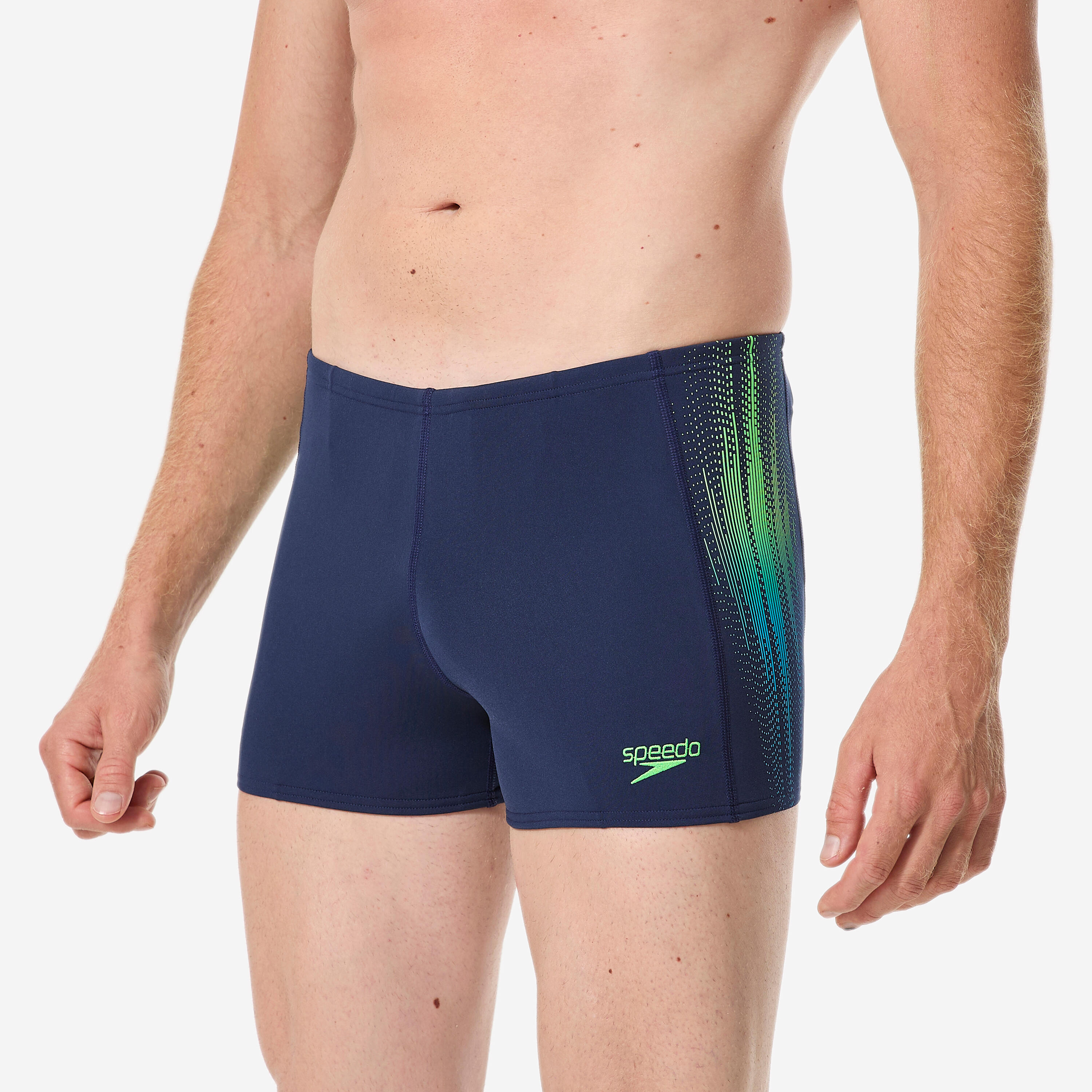 Badehose Boxer Herren - marineblau/grün