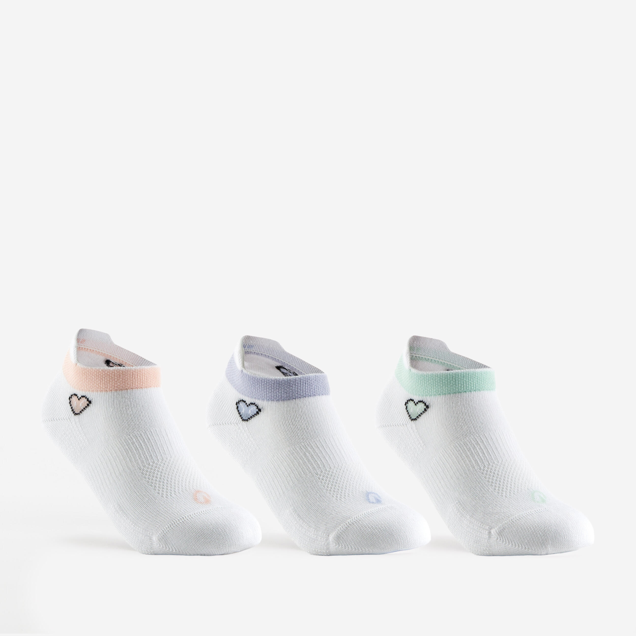 Kinder Tennissocken Low 3er Pack - RS160 weiß mit Herz