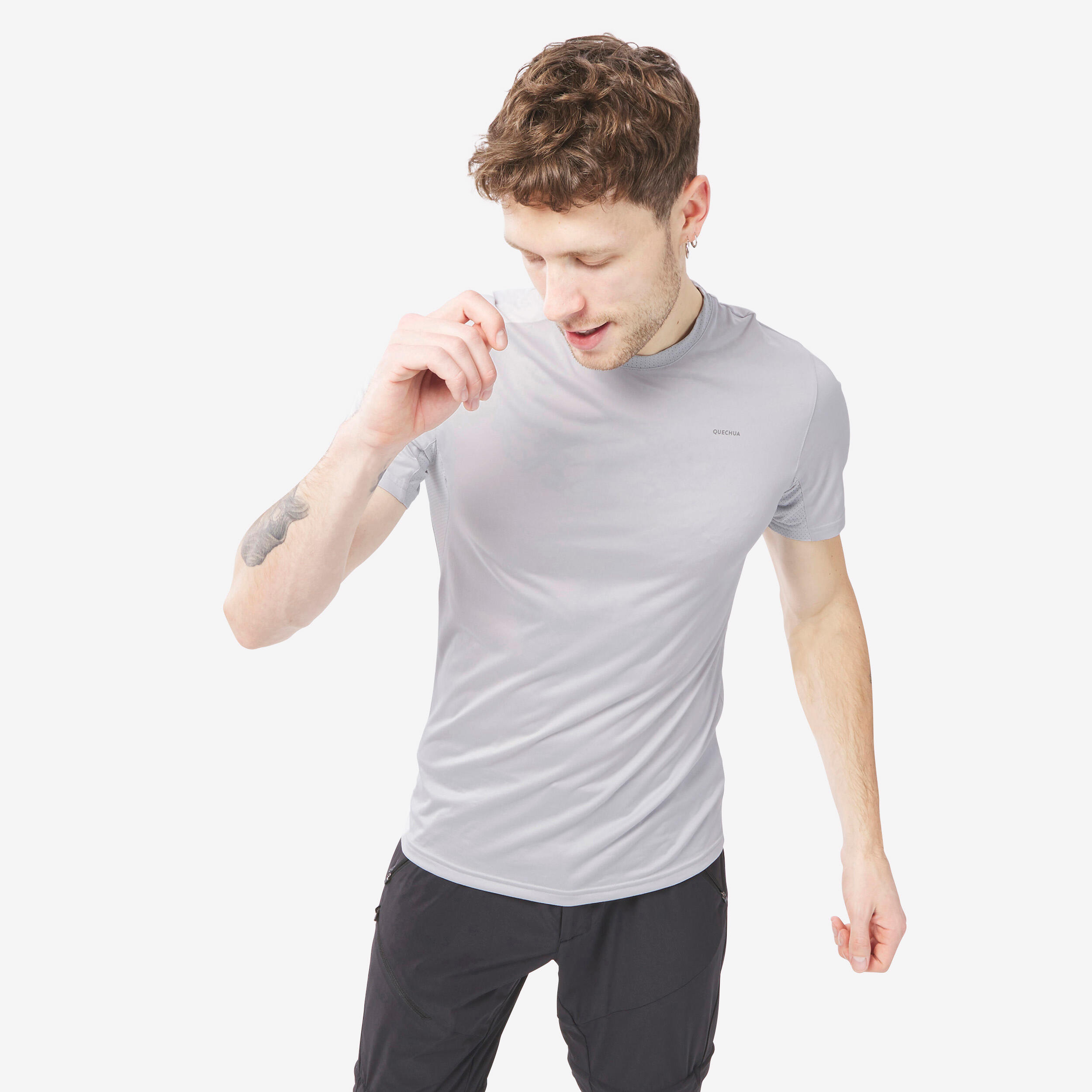 Wandershirt Herren kurzarm Synthetik - MH100