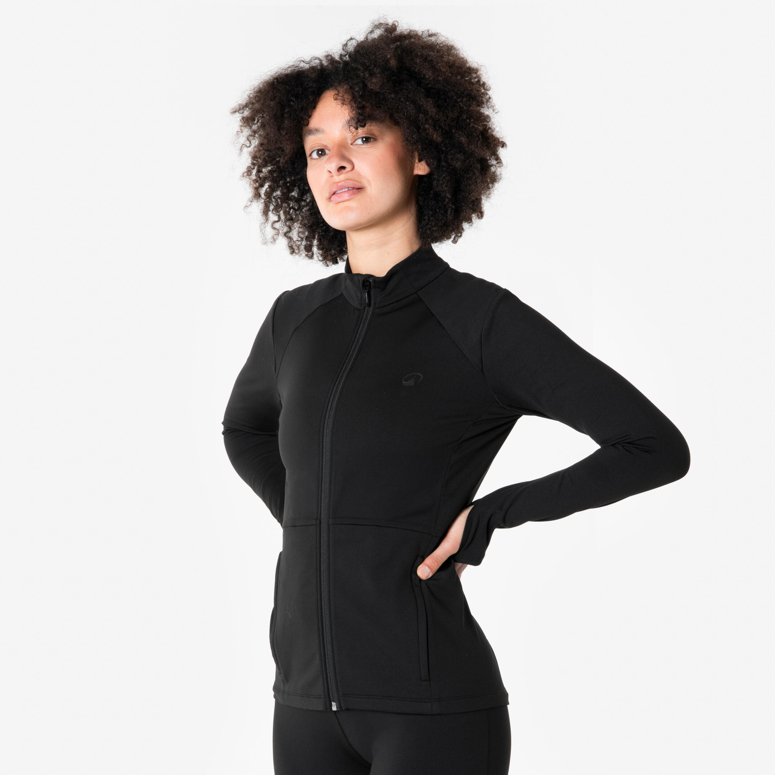 Eiskunstlauf-Trainingsjacke Erwachsene schwarz
