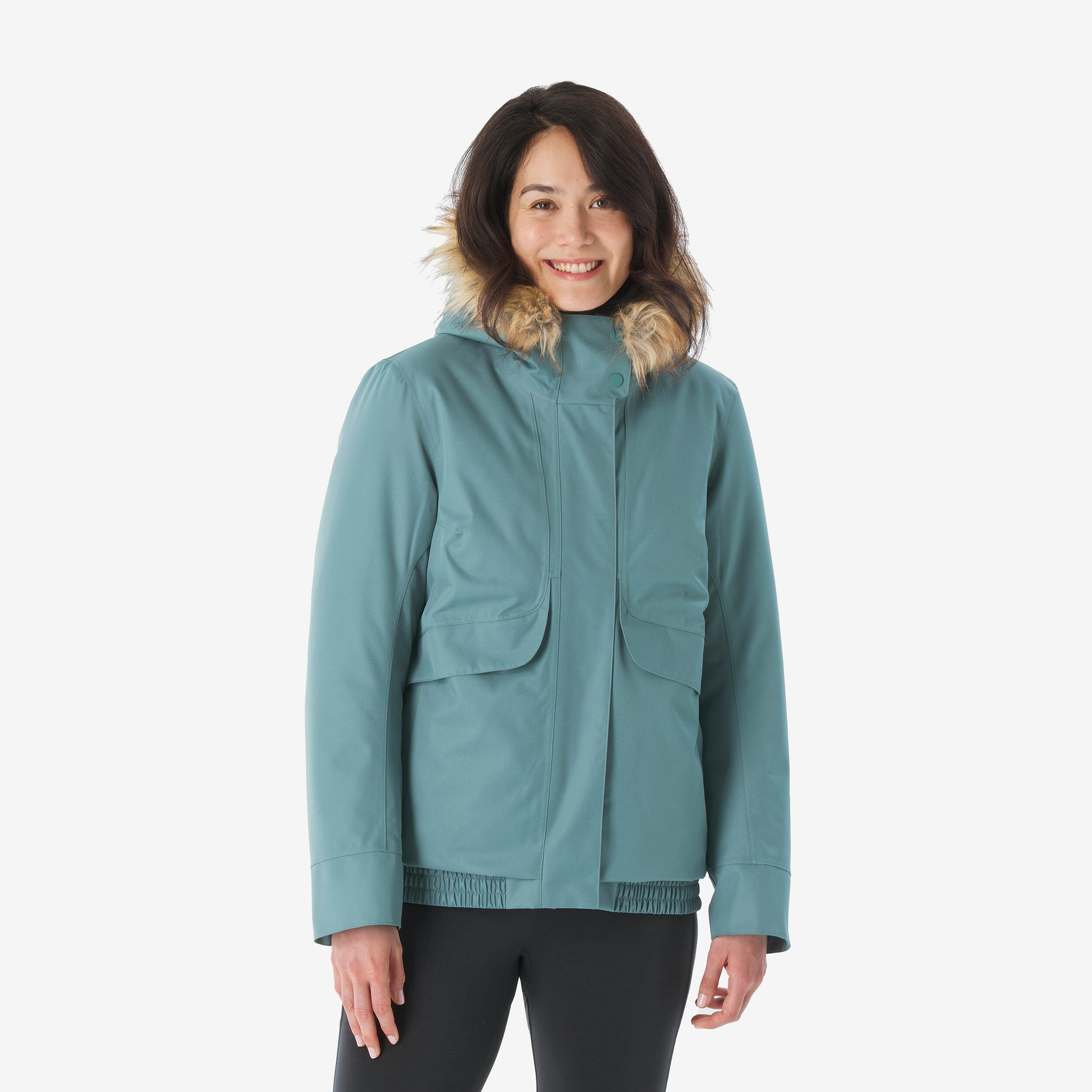 Wanderjacke Blouson Damen bis -8 °C wasserdicht Wandern - NH500 grün
