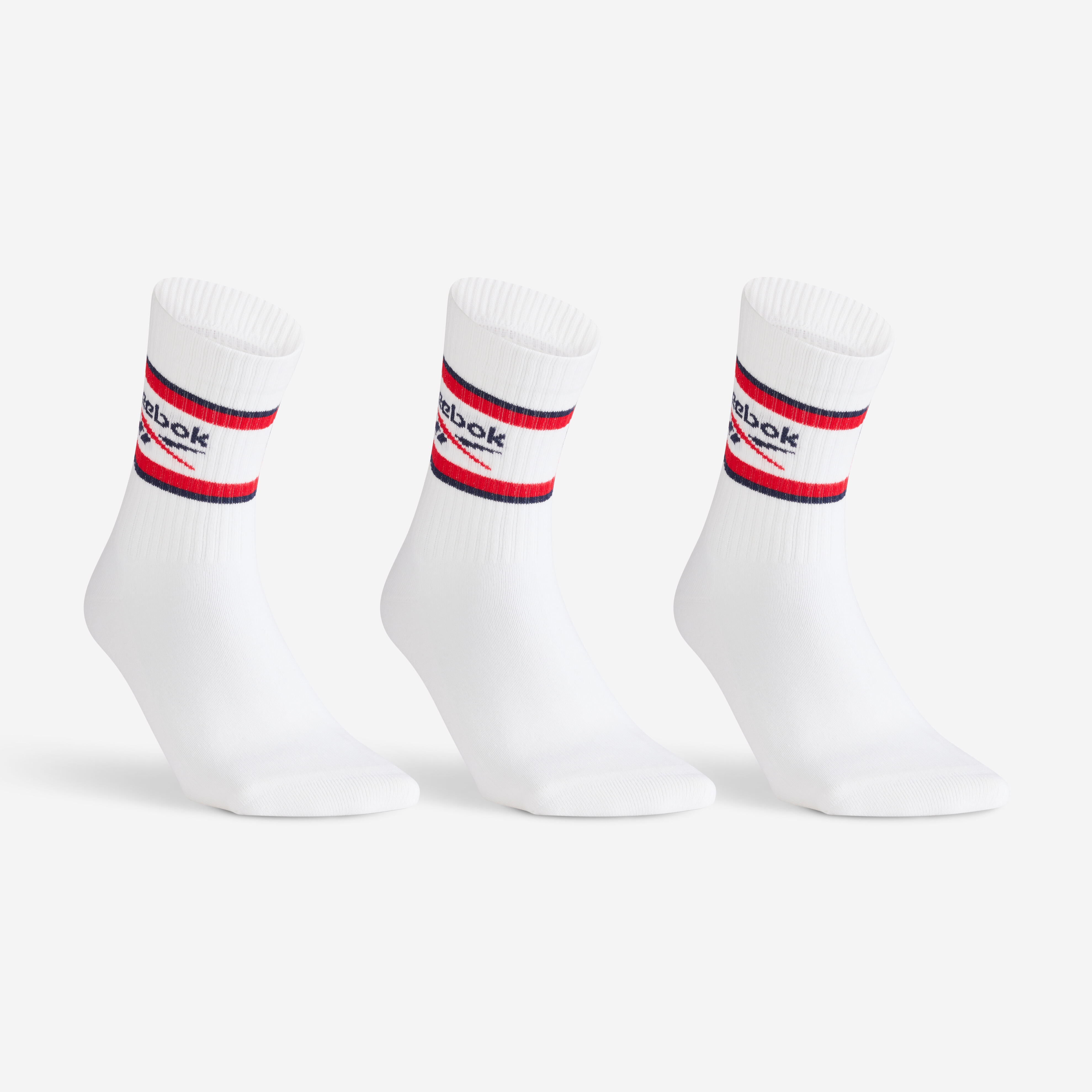 Sportsocken High 3er Pack - weiß mit Motiven