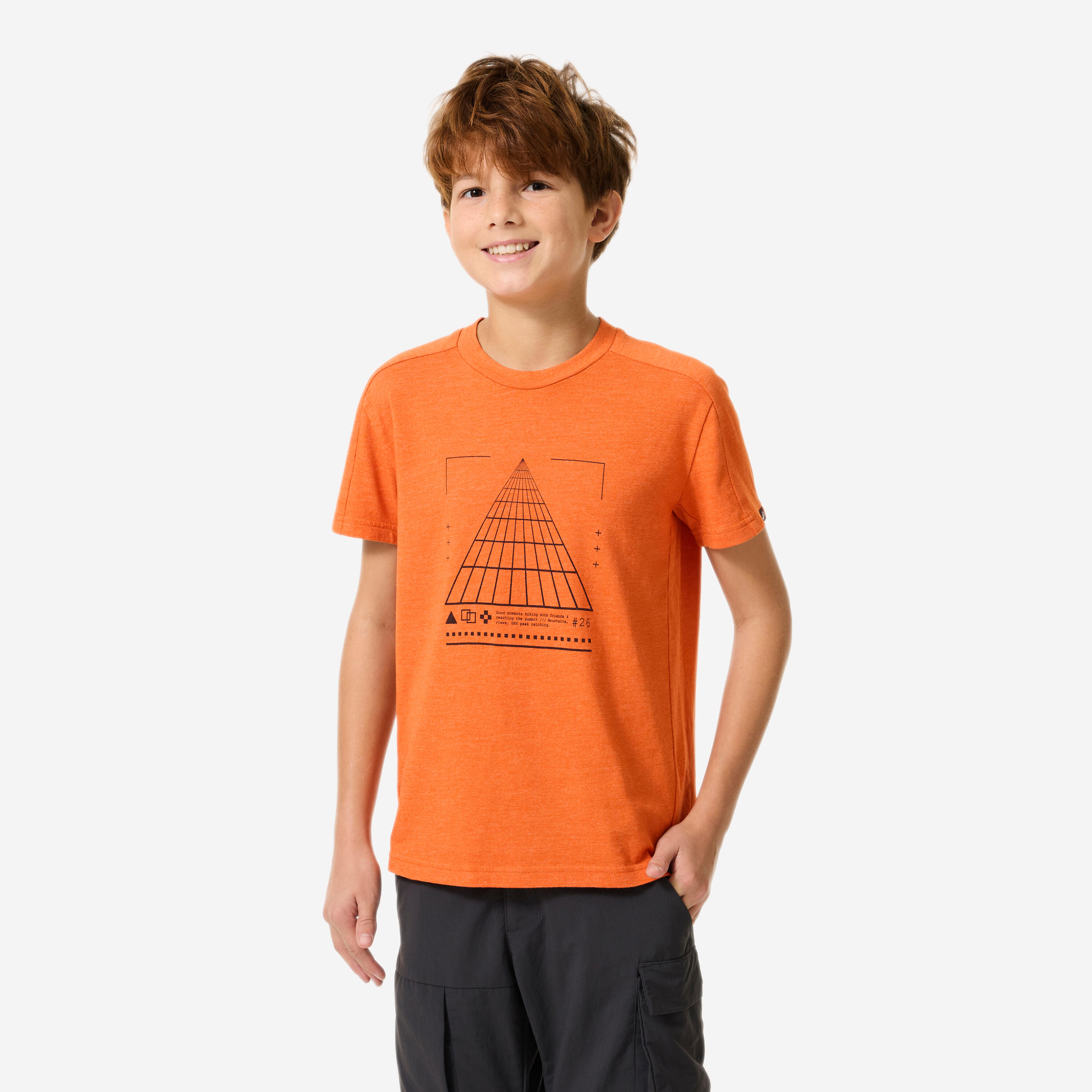 T-Shirt Kinder Gr. 122–170 Wandern - NH100 Twin orange