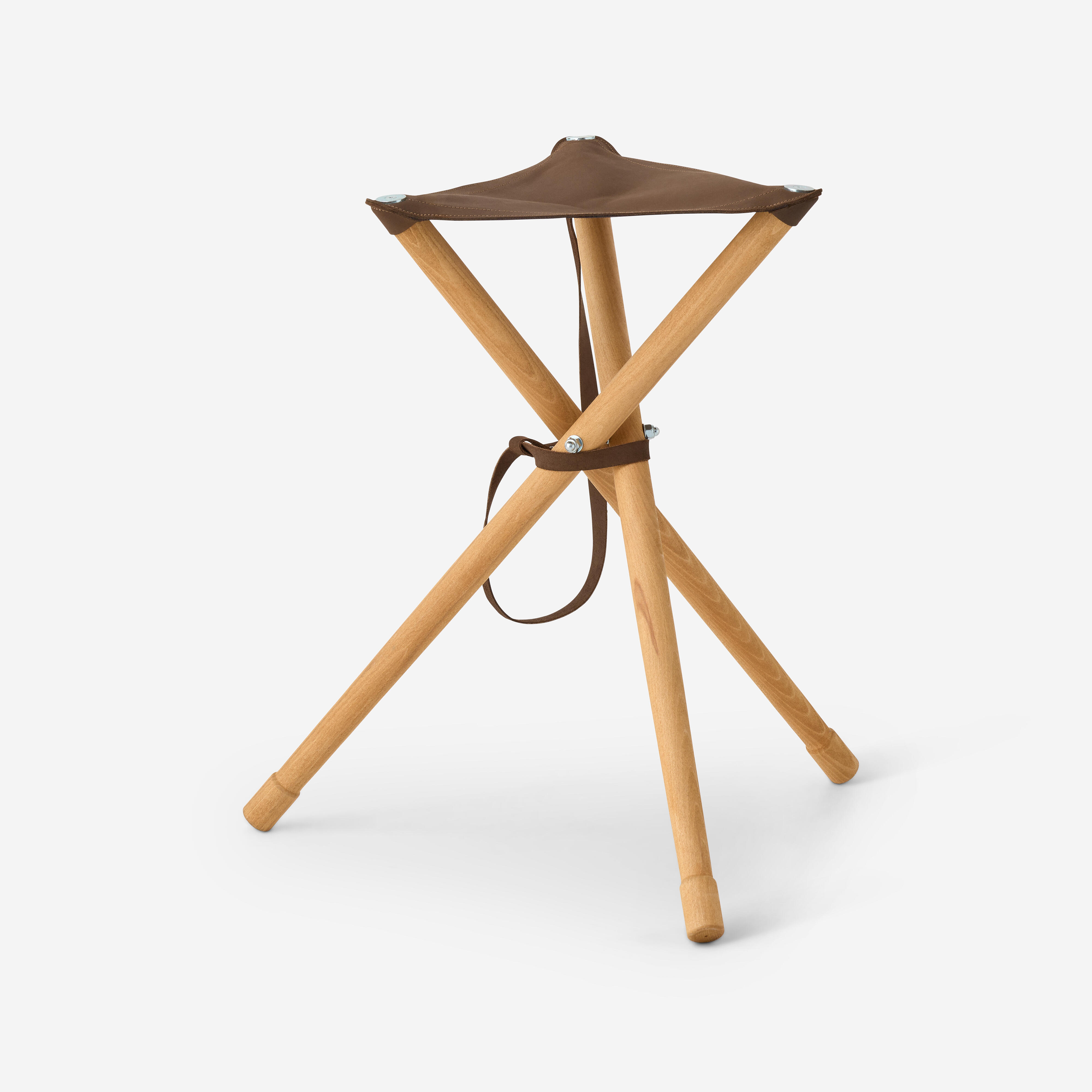 Dreibein 500 Holz mit Ledersitz