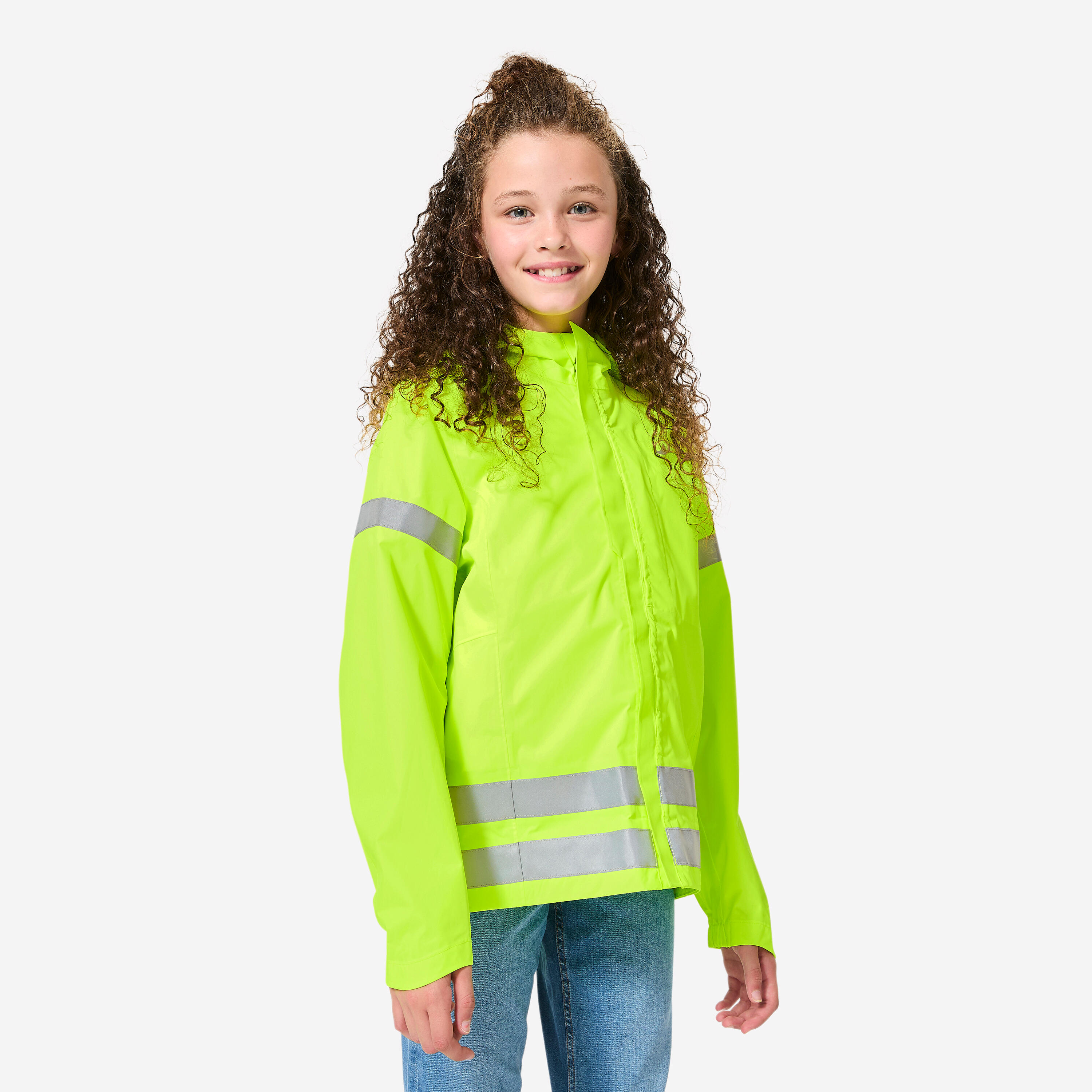 Fahrrad Regenjacke 500 Kinder neongelb