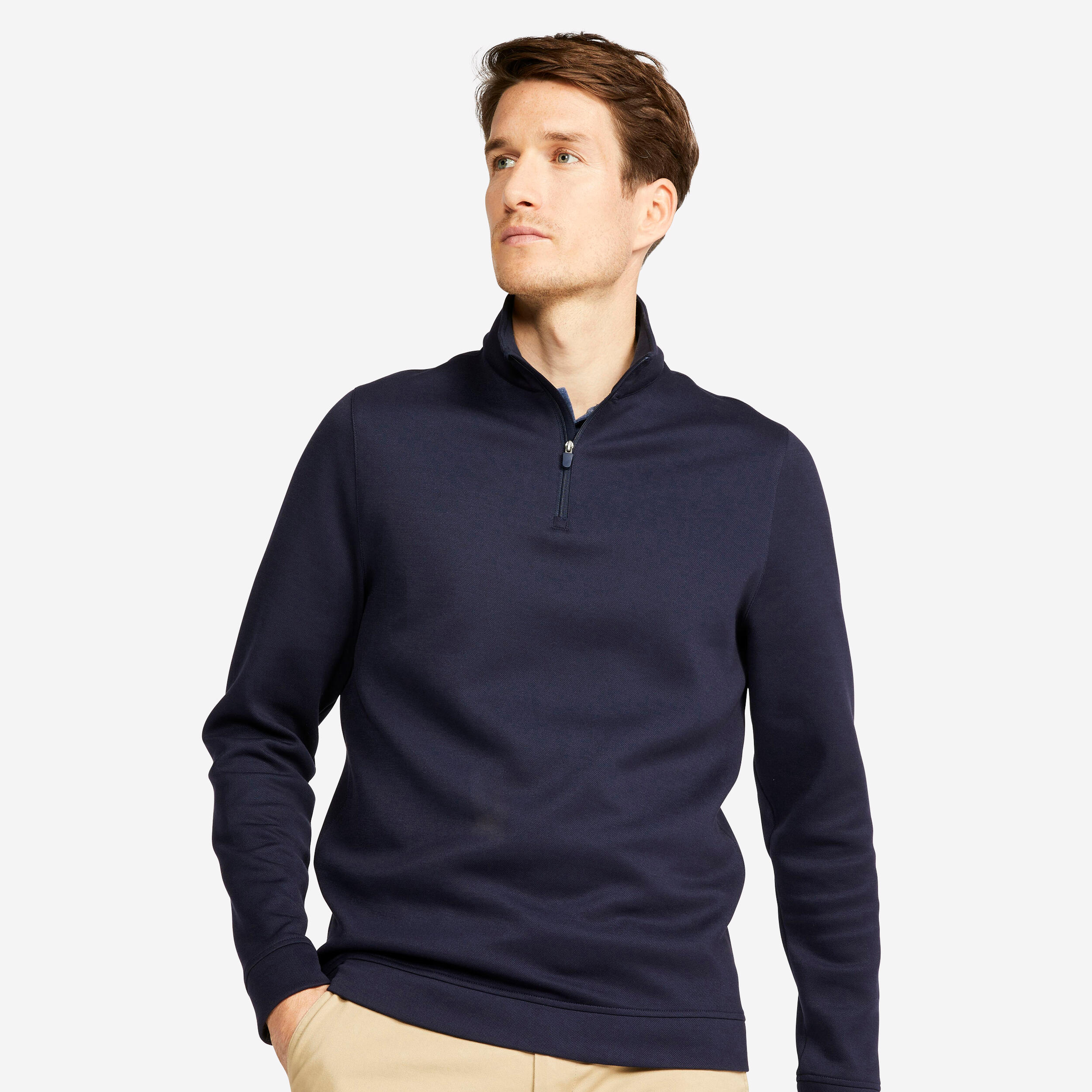 Herren Golf Sweatshirt Reißverschluss - MW500 marineblau