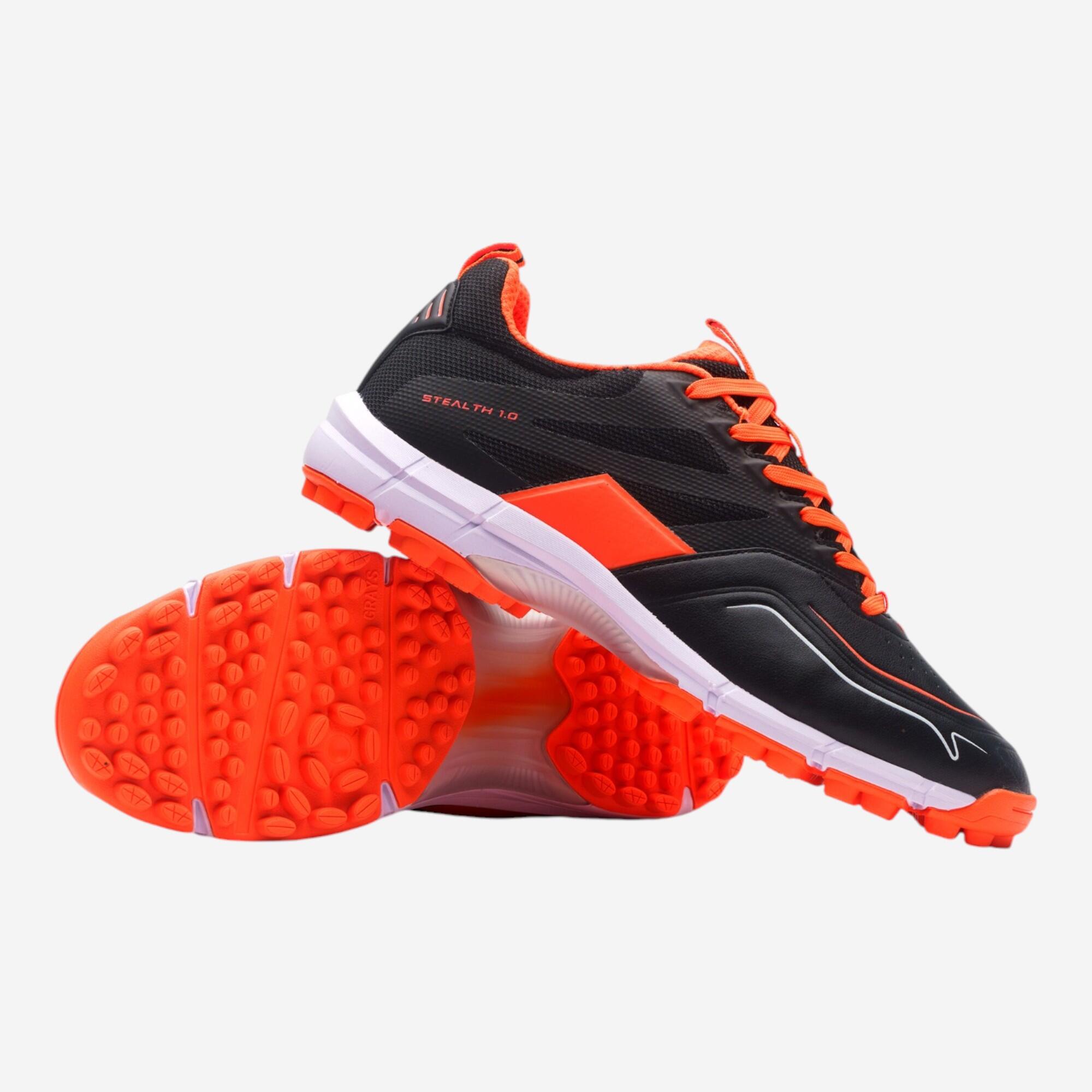Kinder Feldhockeyschuhe - Grays Stealth 1.0 schwarz/orange