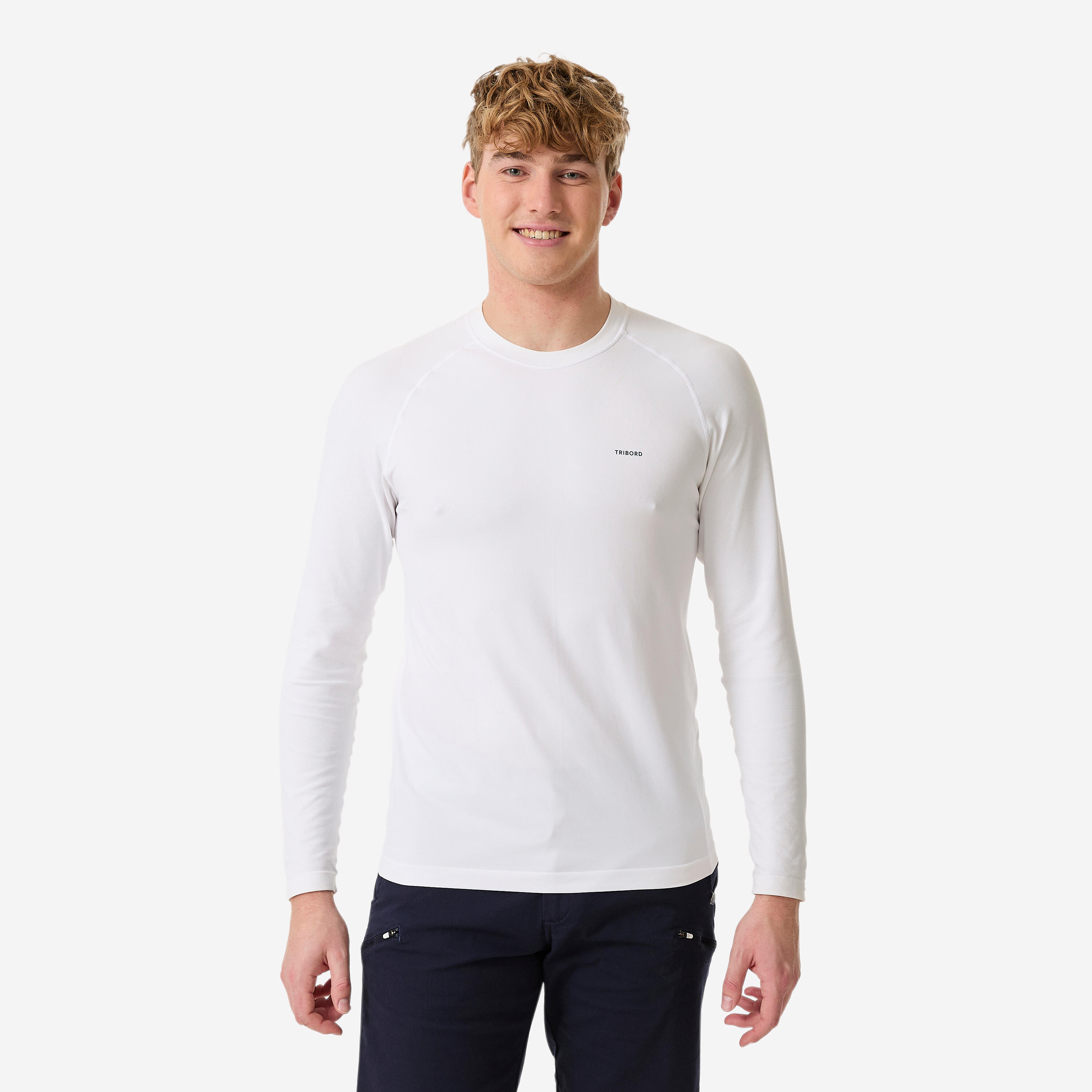 Segelshirt langarm Herren UV-Schutz 500 weiss