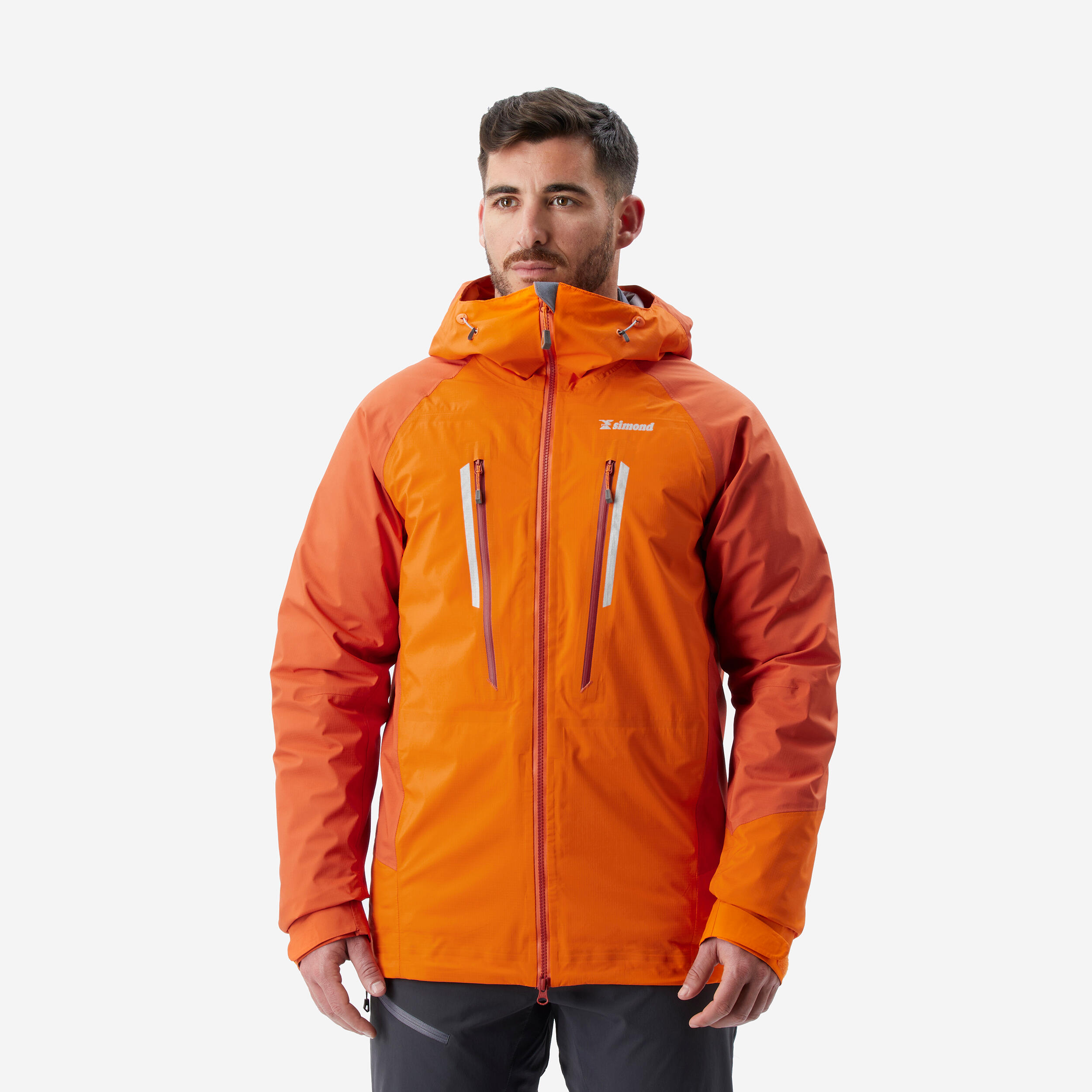 Herren Regenjacke Bergsteigen wasserdicht - Alpinism Light orange