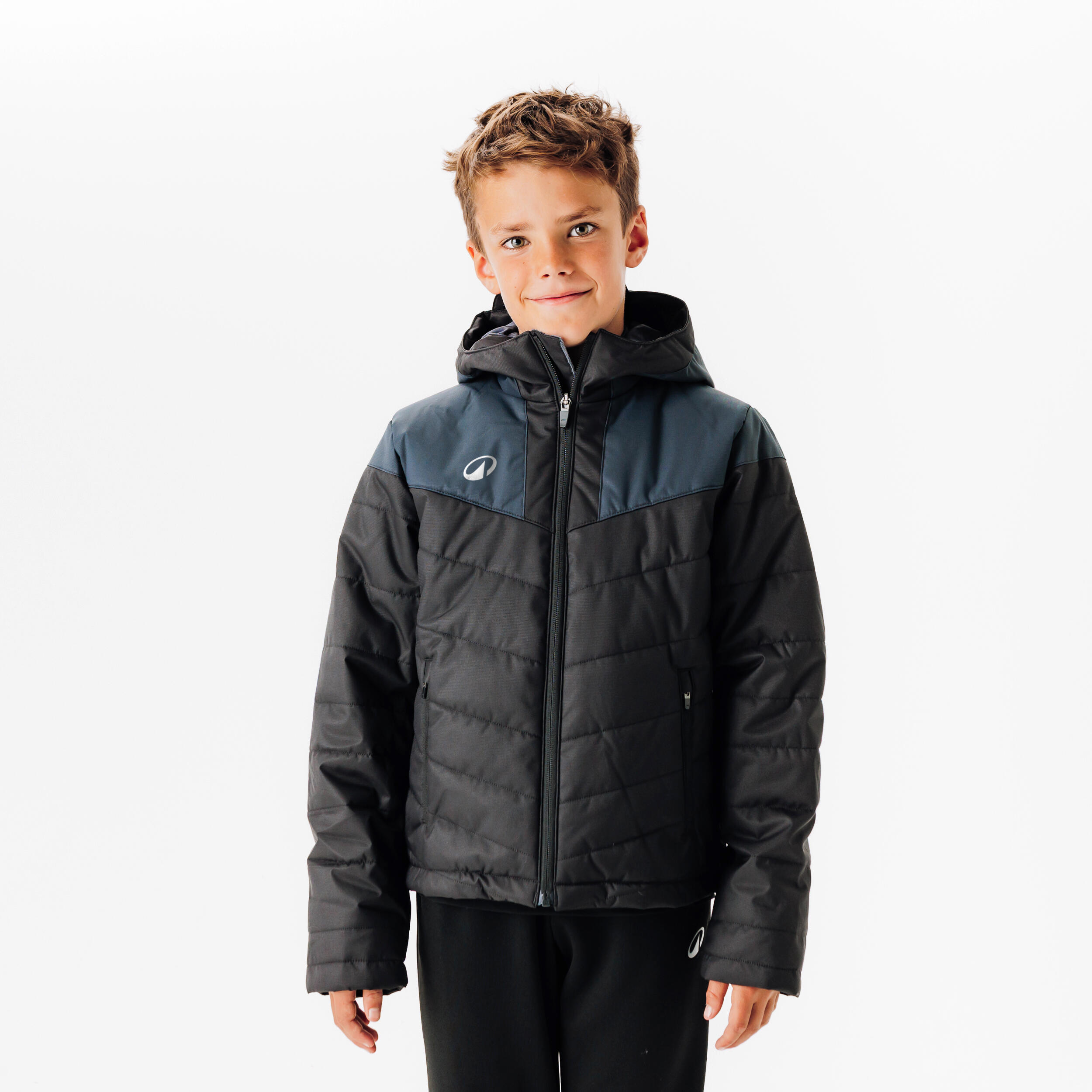 Kinder Fußball Trainingsjacke warm  schwarz