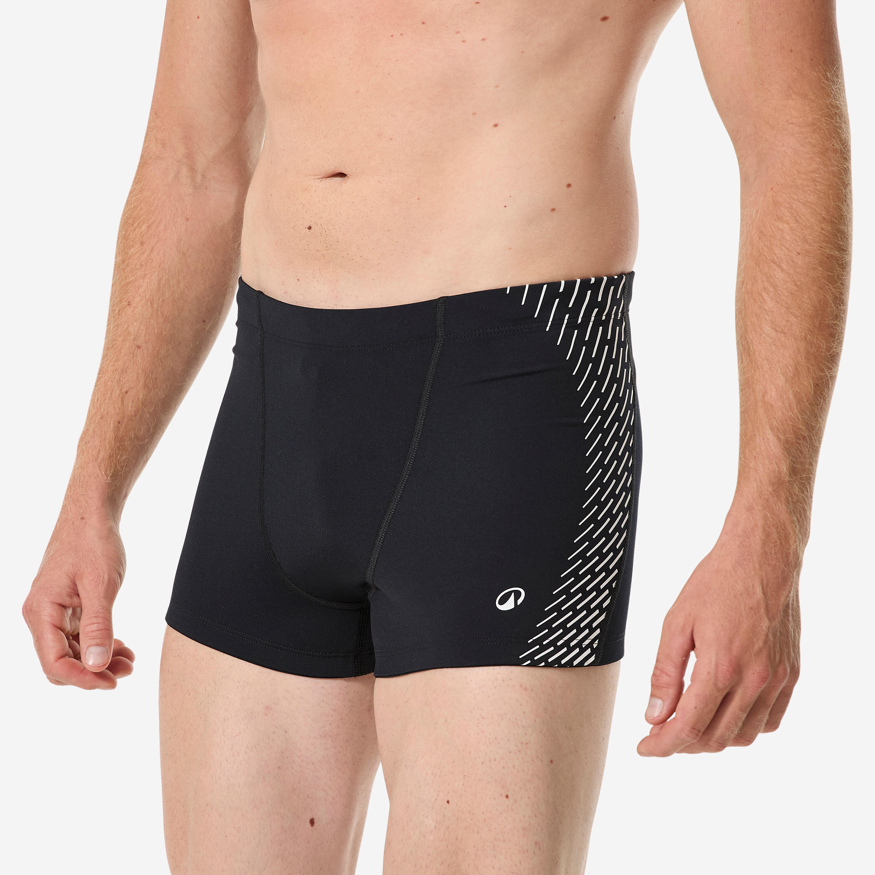 Badehose Boxer Herren - Fiti schwarz/weiß