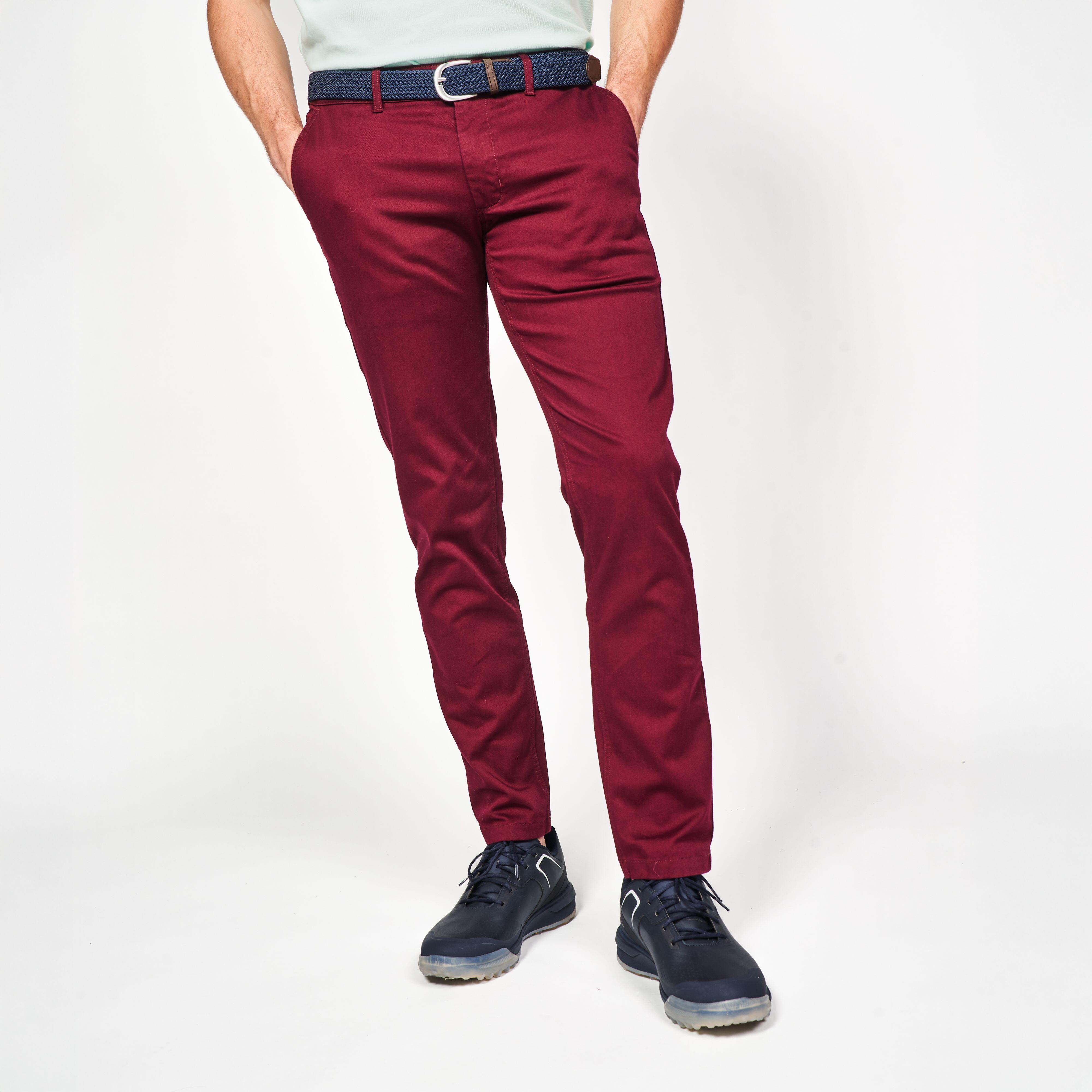Herren Golfhose Baumwolle - MW500 dunkelrot