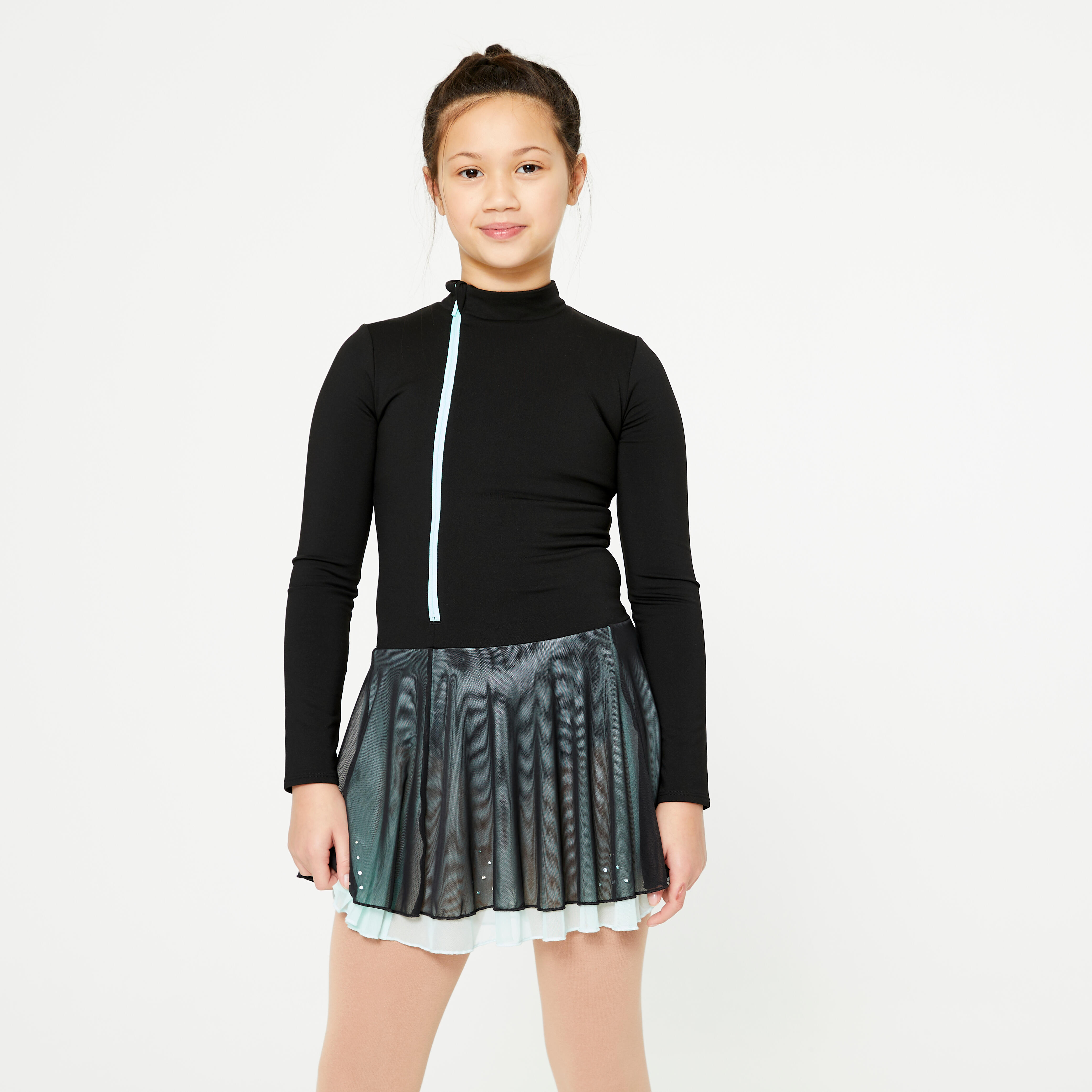 Eiskunstlaufkleid Training - schwarz/mint
