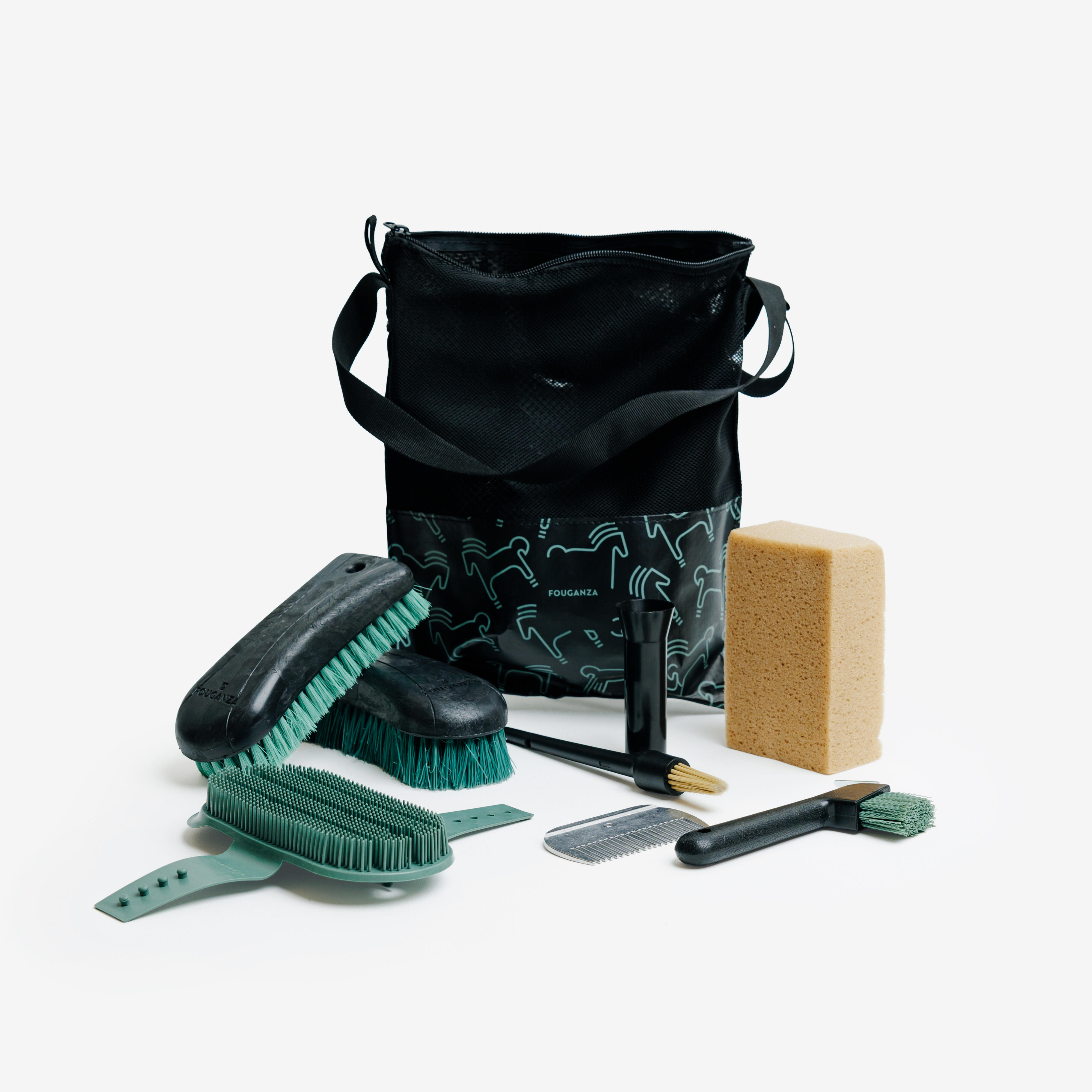 Set Putzzeug 7-teilig grün/schwarz