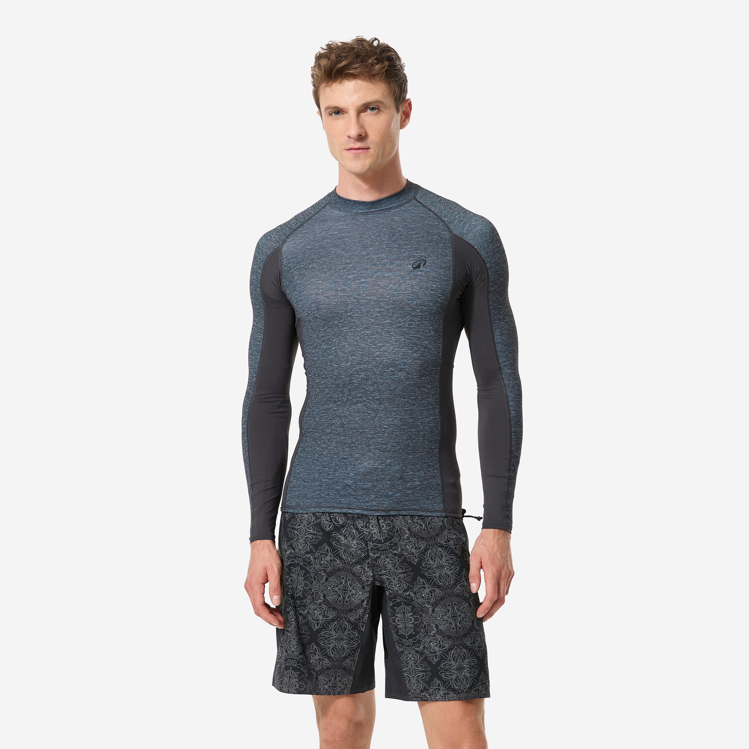 UV-Shirt langarm Herren 500 dunkelgrau